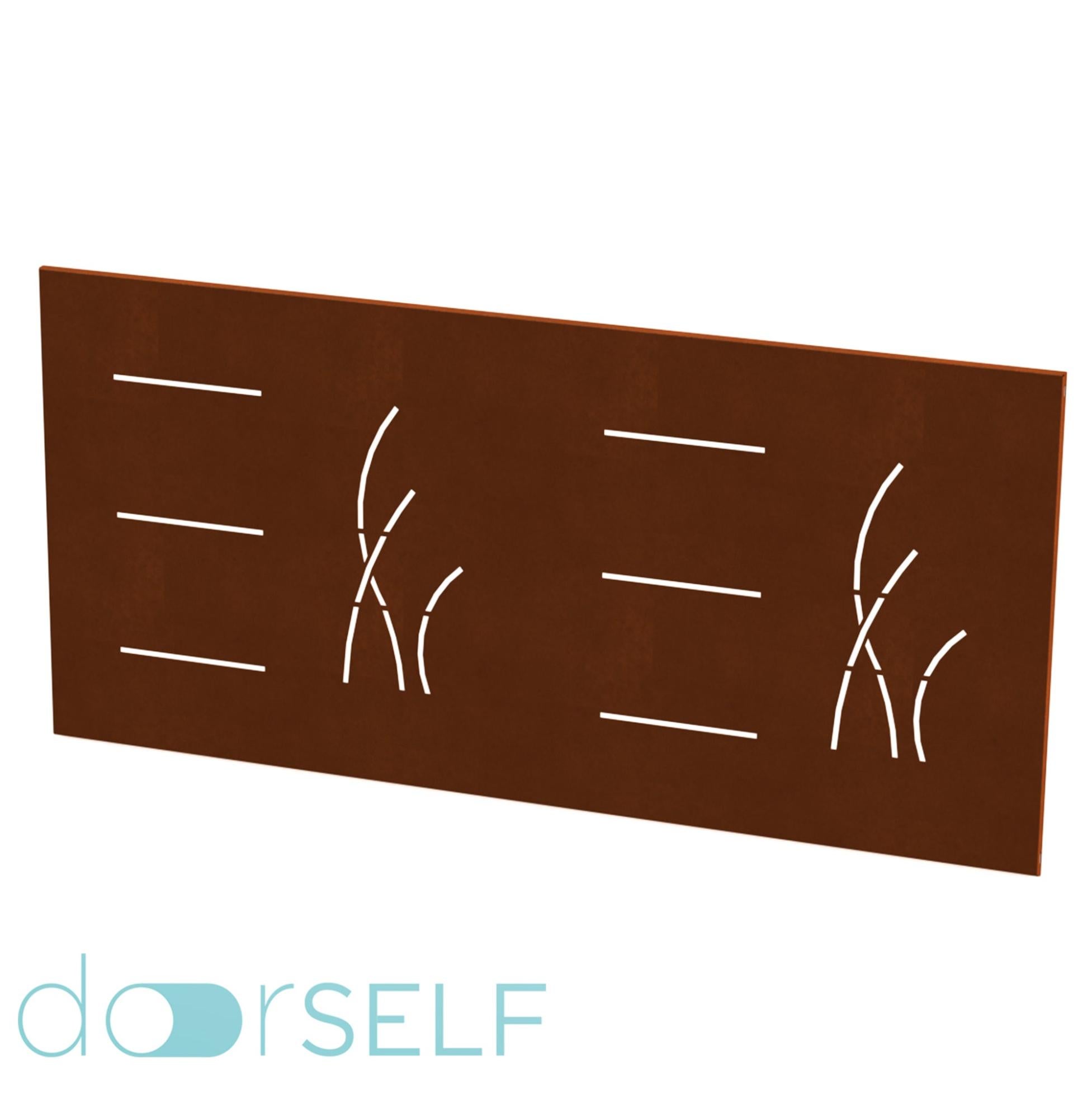 Valla de jardín de acero galvanizado óxido 195x94 cm de la marca DOORSELF