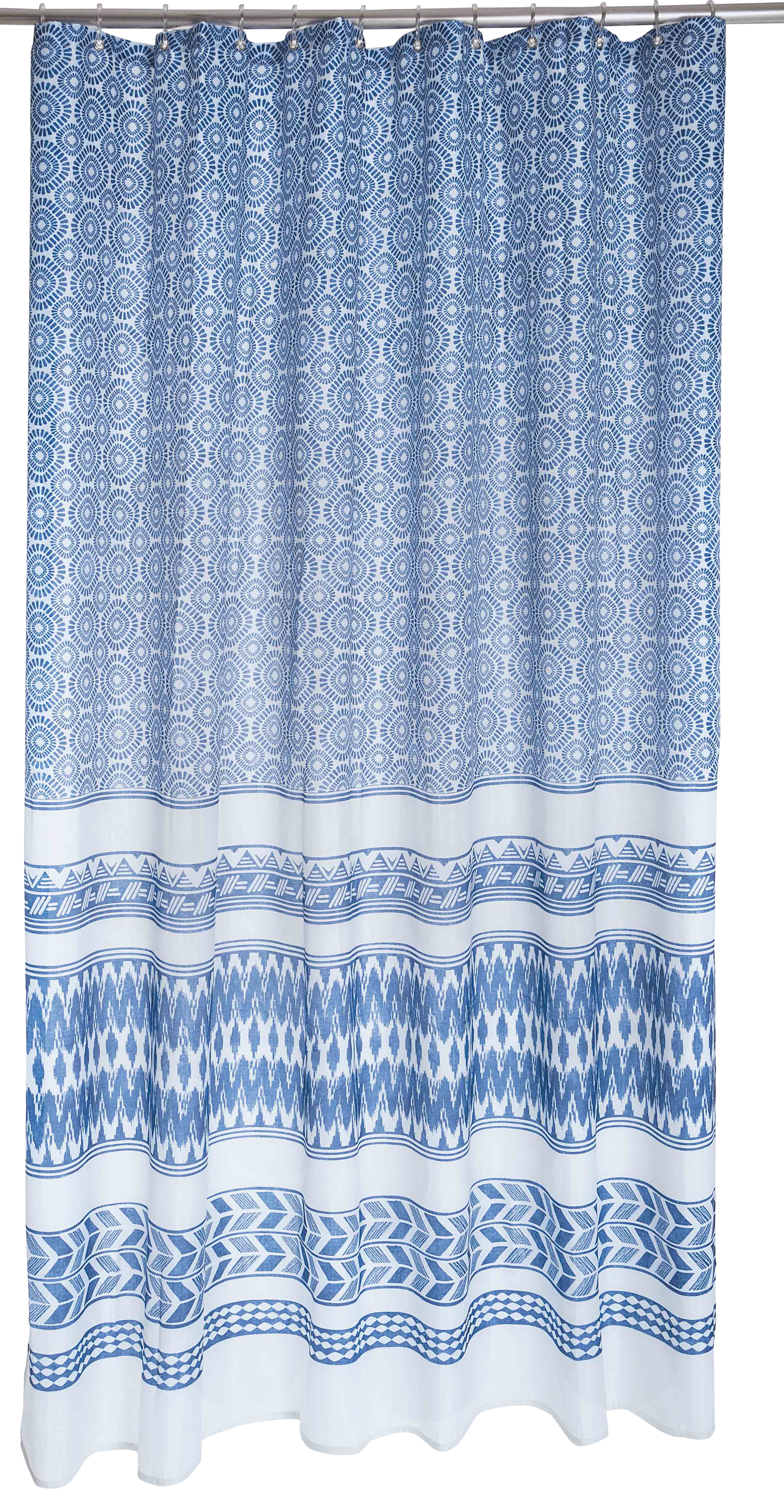 Cortina de baño indigo azul poliéster 180x200 cm