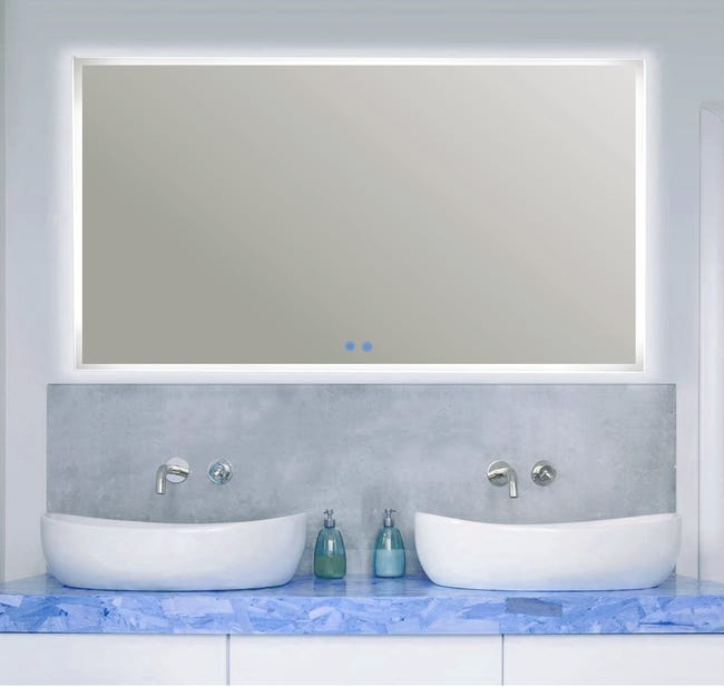 Simular Oponerse a Intuición Espejo de baño con luz LED Armagedon antivaho 140x80 cm | Leroy Merlin