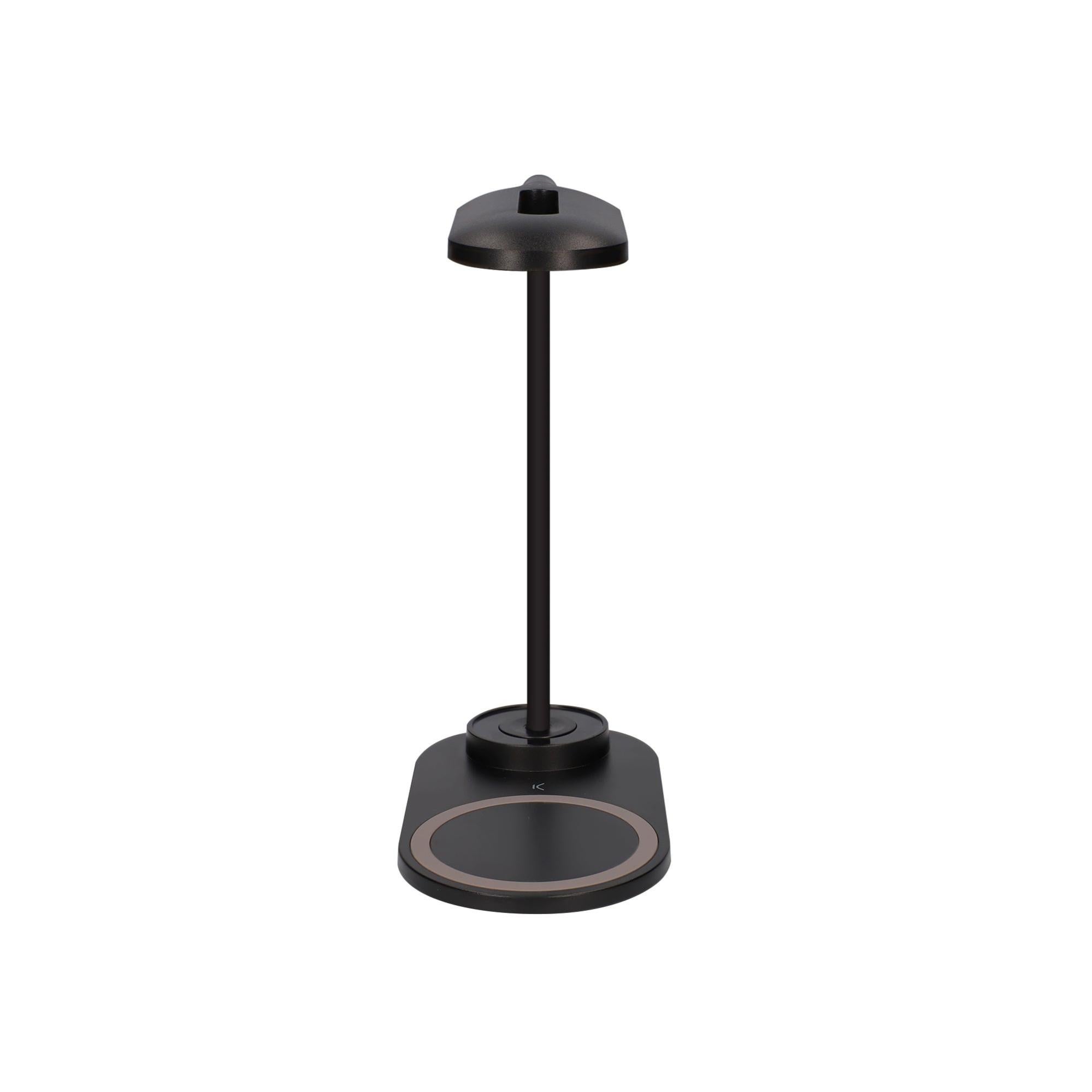 Flexo led negro con base,10 w,2 tonos de luz,cargador inalámbrico para móvil