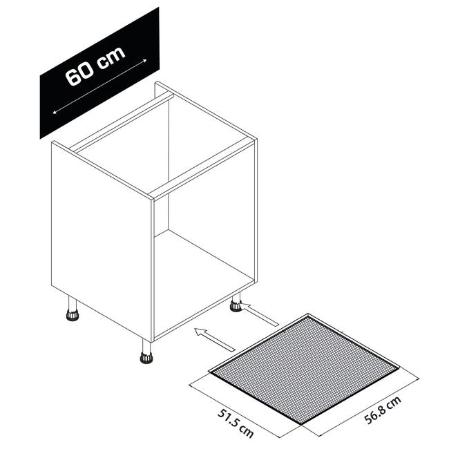 Plancha antihumedad para mueble de cocina fabricada en aluminio de 56.8x1  cm