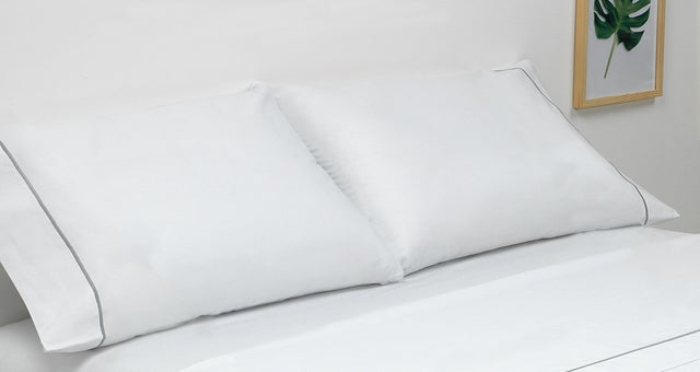 Funda de almohada 150cm 100% algodón Gris MEVAK DORMITORIO
