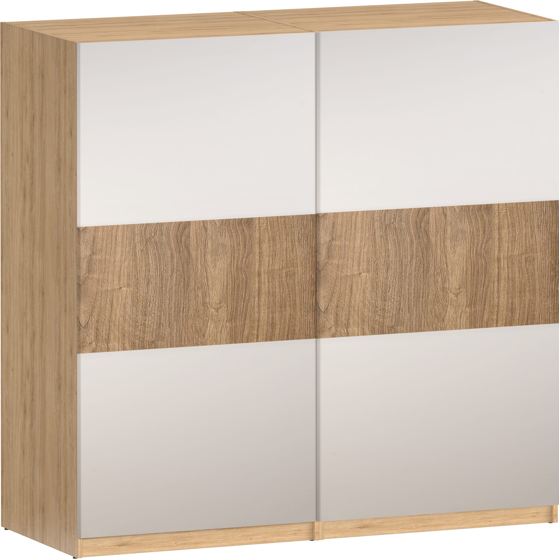 Armario de madera blanco con 2 puertas correderas y 3 baldas 120x50 cm
