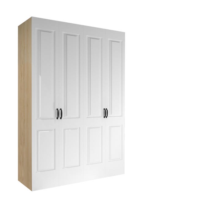 Excepcional digestión Erudito Armario ropero puerta abatible Spaceo home Marsella Blanco 160x240x60 cm |  Leroy Merlin