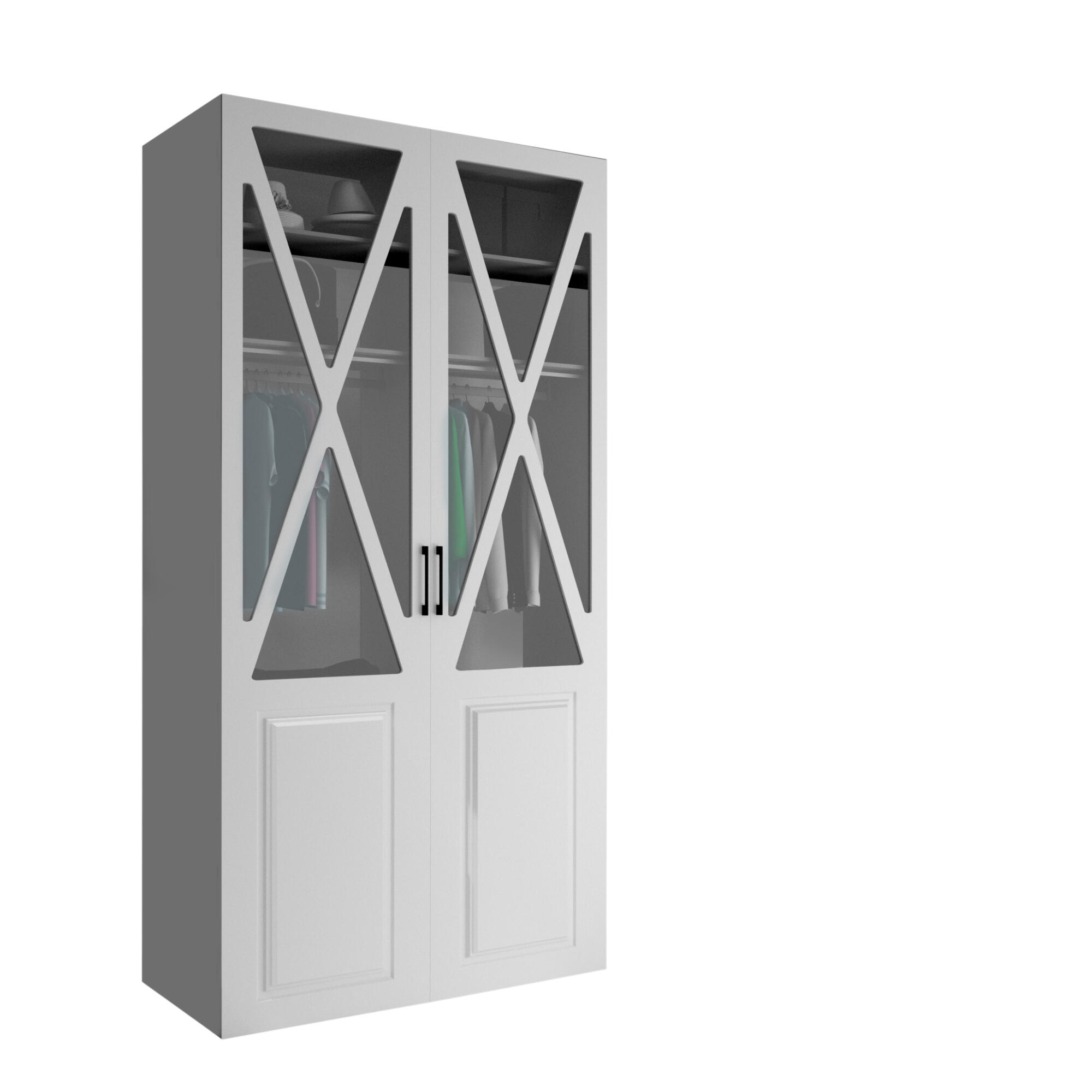Armario ropero puerta abatible spaceo home manila blanco 120x240x60 cm