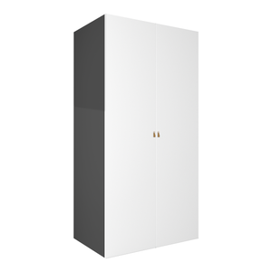 Armario 2 puertas abatible sde madera en color blanco lacado (36676)