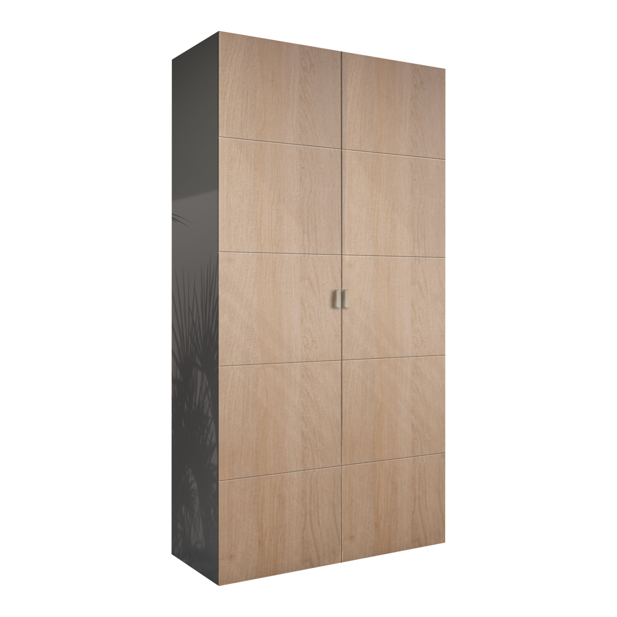 Armario ropero puerta abatible Ibo Blanco / Roble 100x200x57 cm