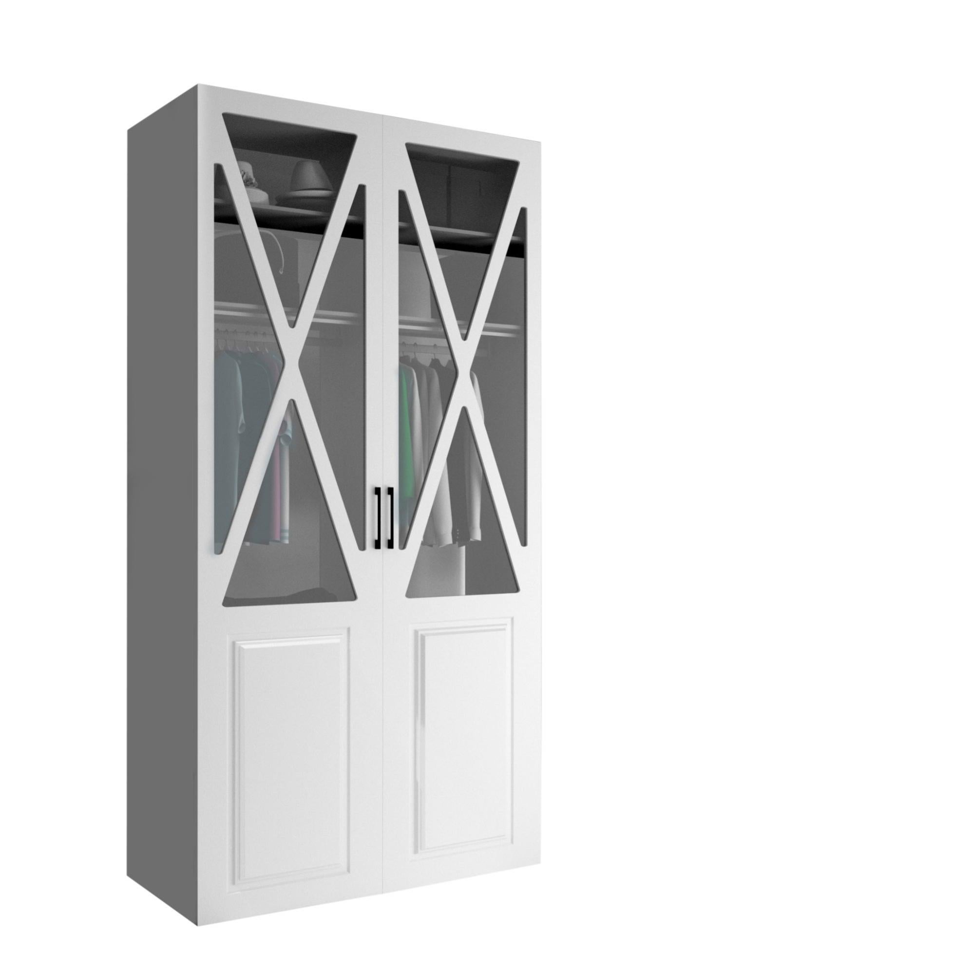 Armario ropero puerta abatible spaceo home manila blanco 120x240x60 cm