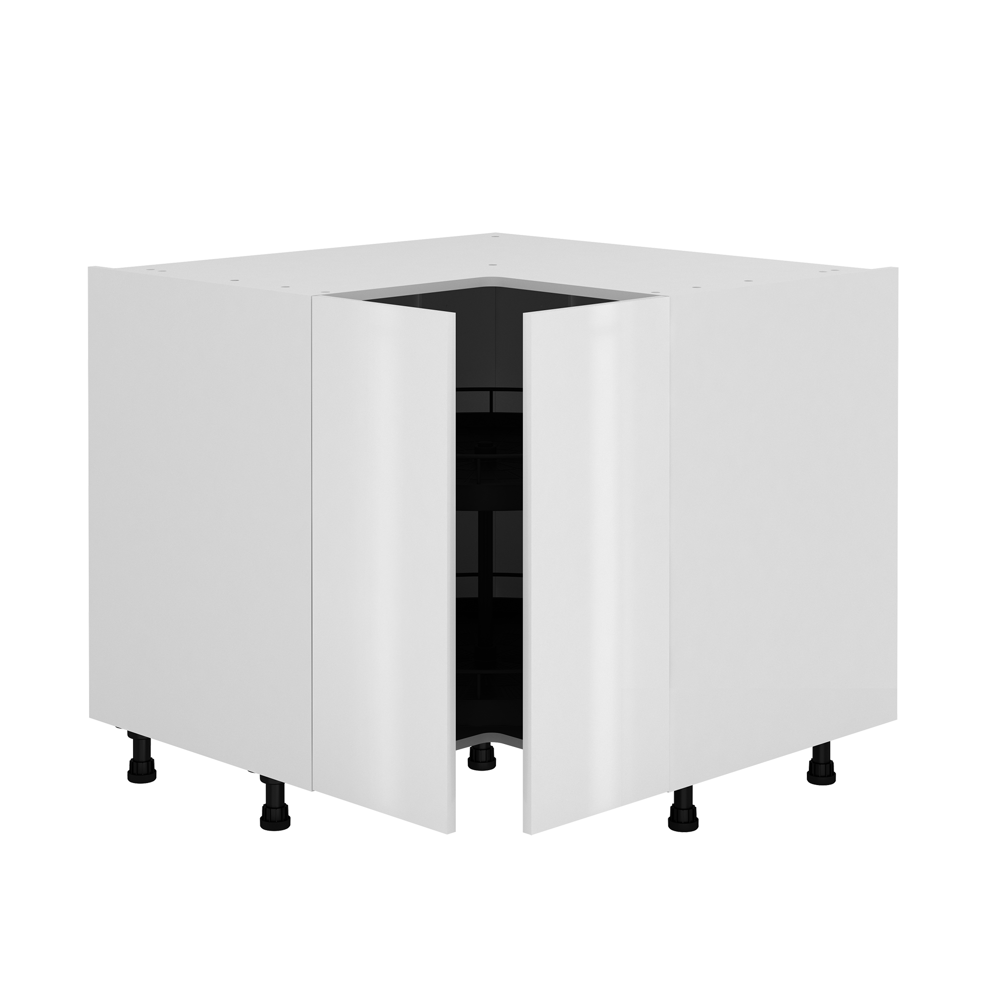 Mueble bajo rincón de cocina delinia id sevilla blanco brillo 76,8 cm 1 pta