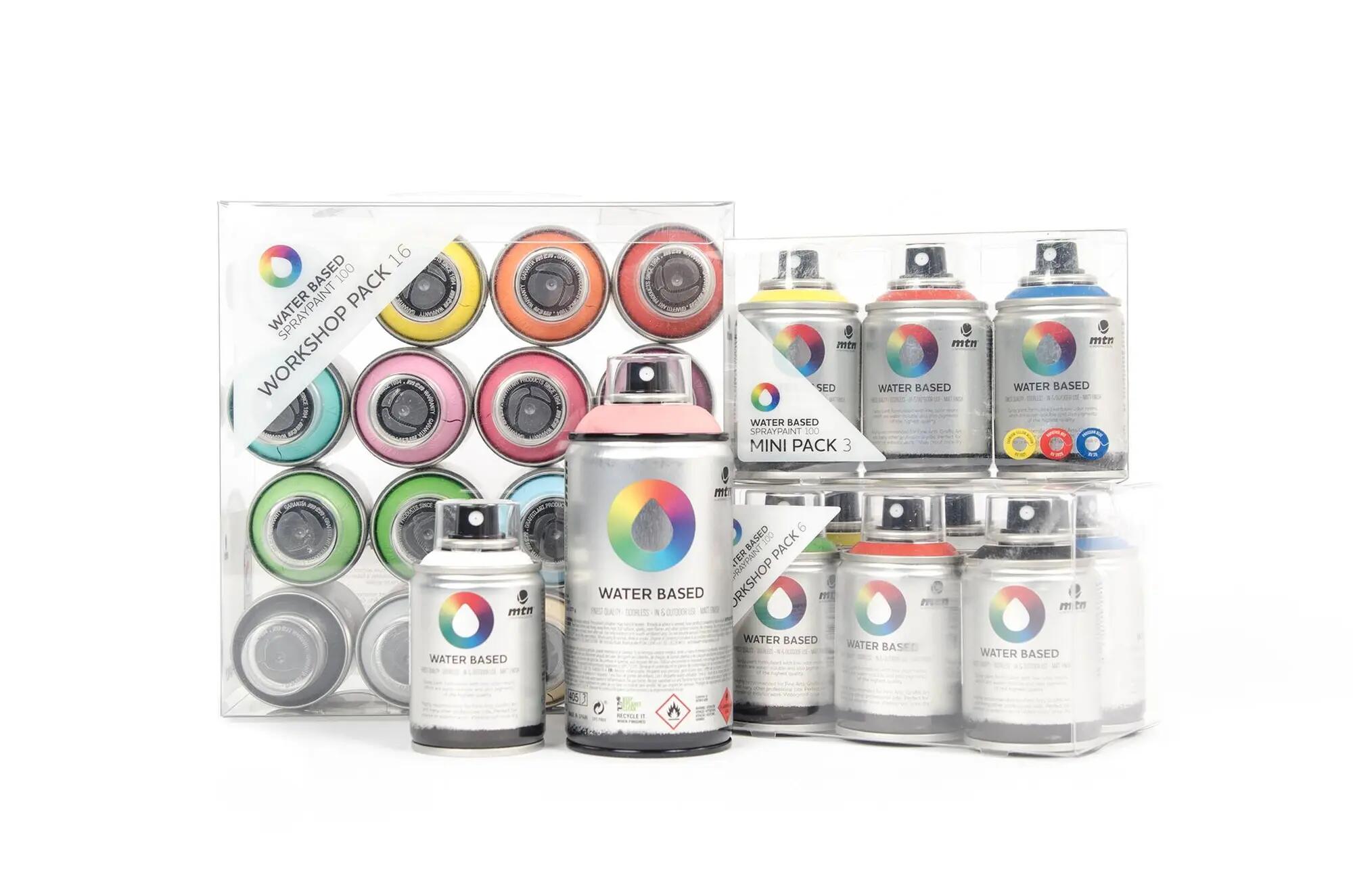 Pack 3 sprays pintura montana wb 100 ml (gris-negro-blanco)