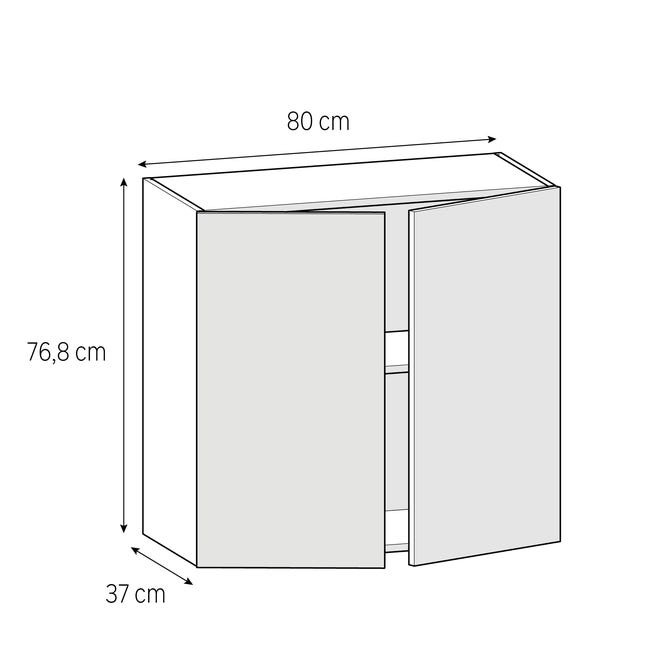 Puerta para mueble de cocina Sevilla blanco brillo H 76.8 x L 45 cm