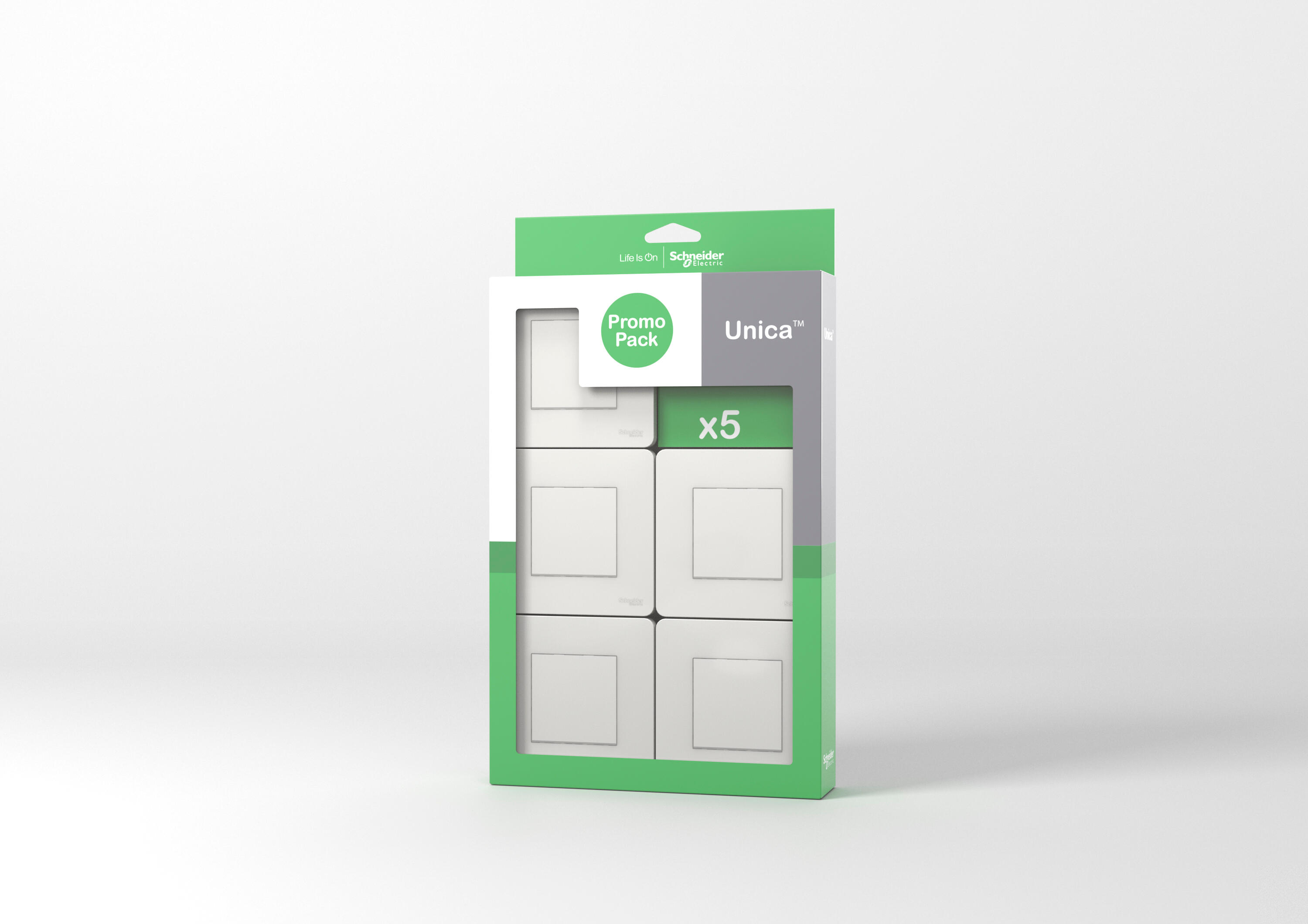 Pack de 5 interruptores new unica polar