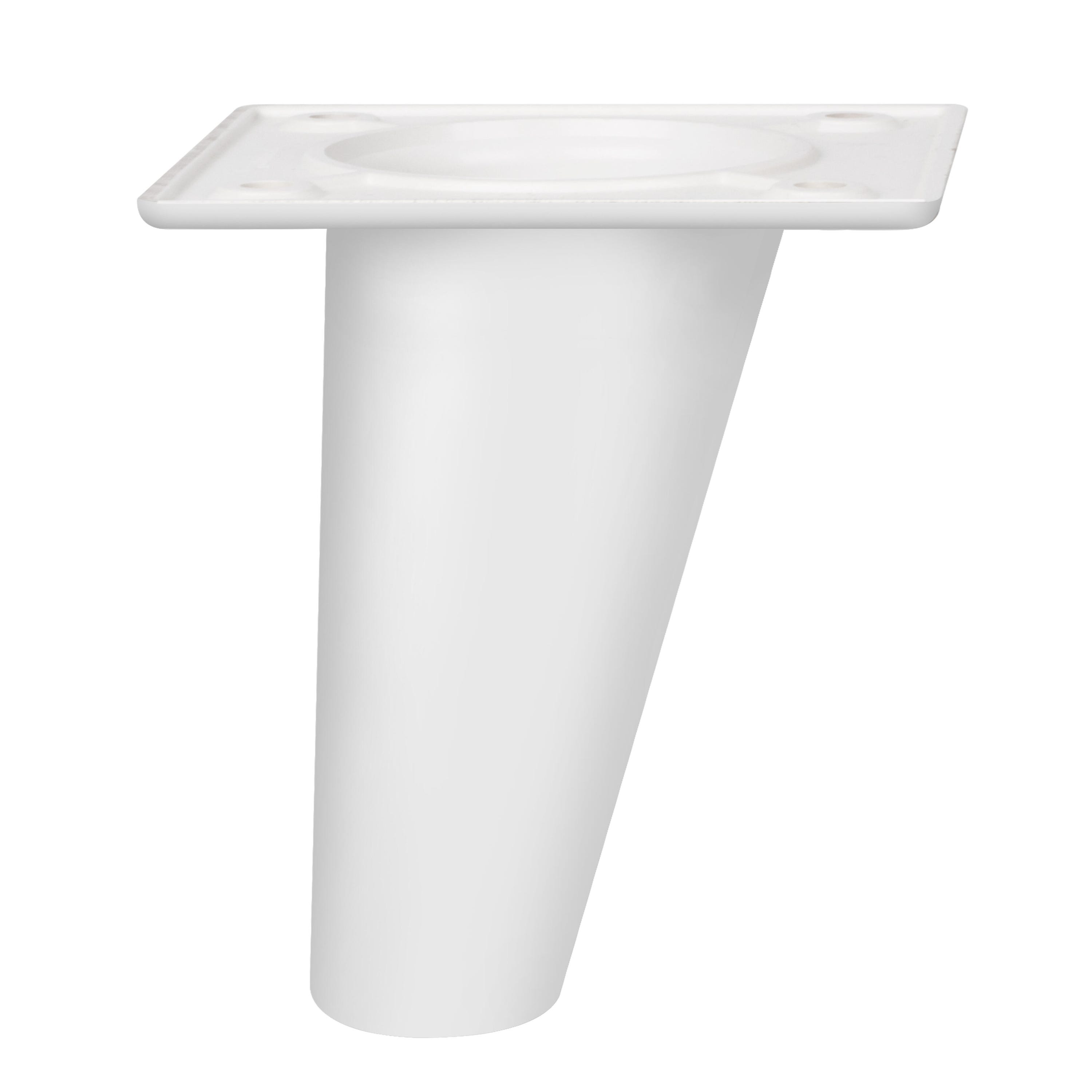 Pata fija de plástico para mueble 8 cm color blanco