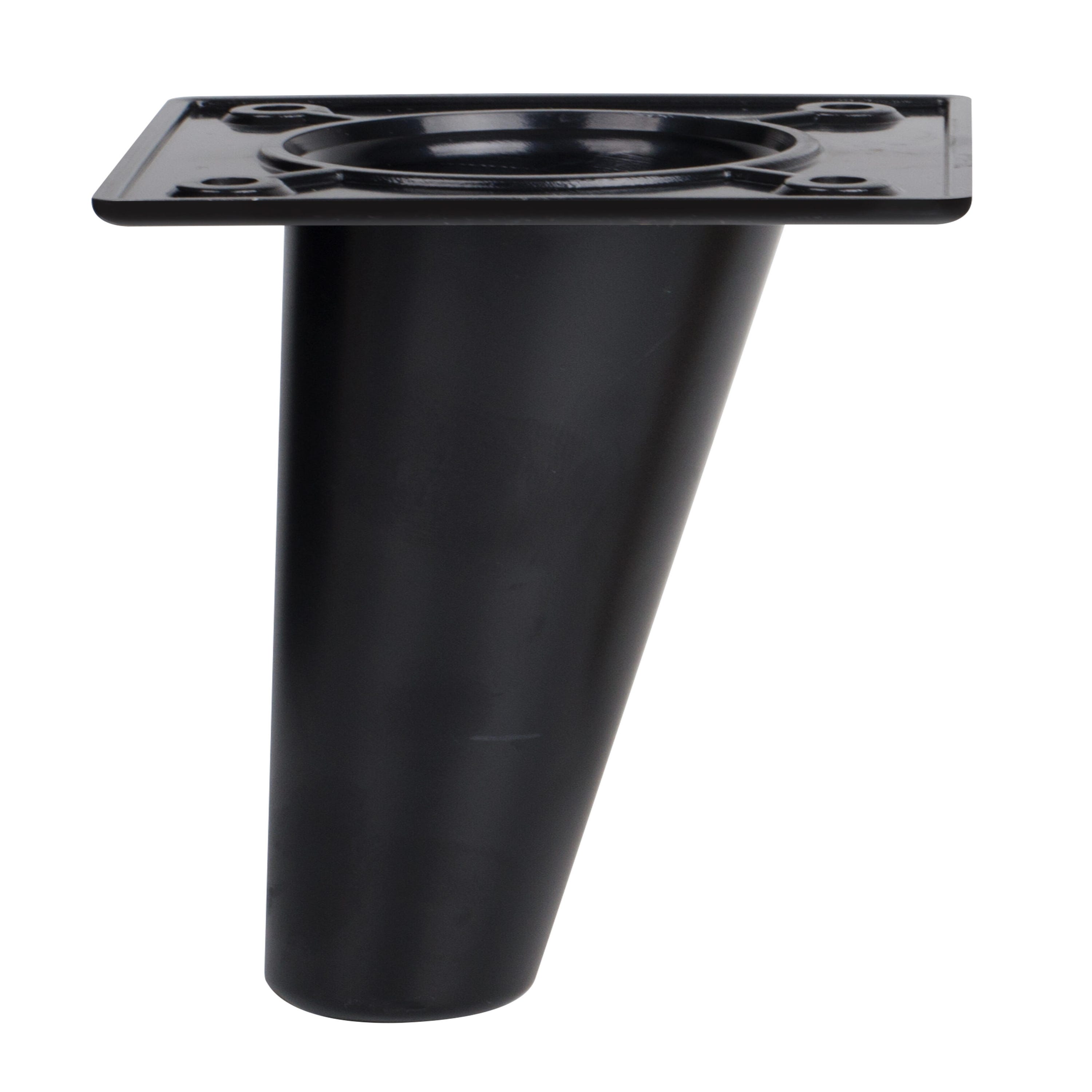 Pata fija de plástico para mueble 8 cm color negro