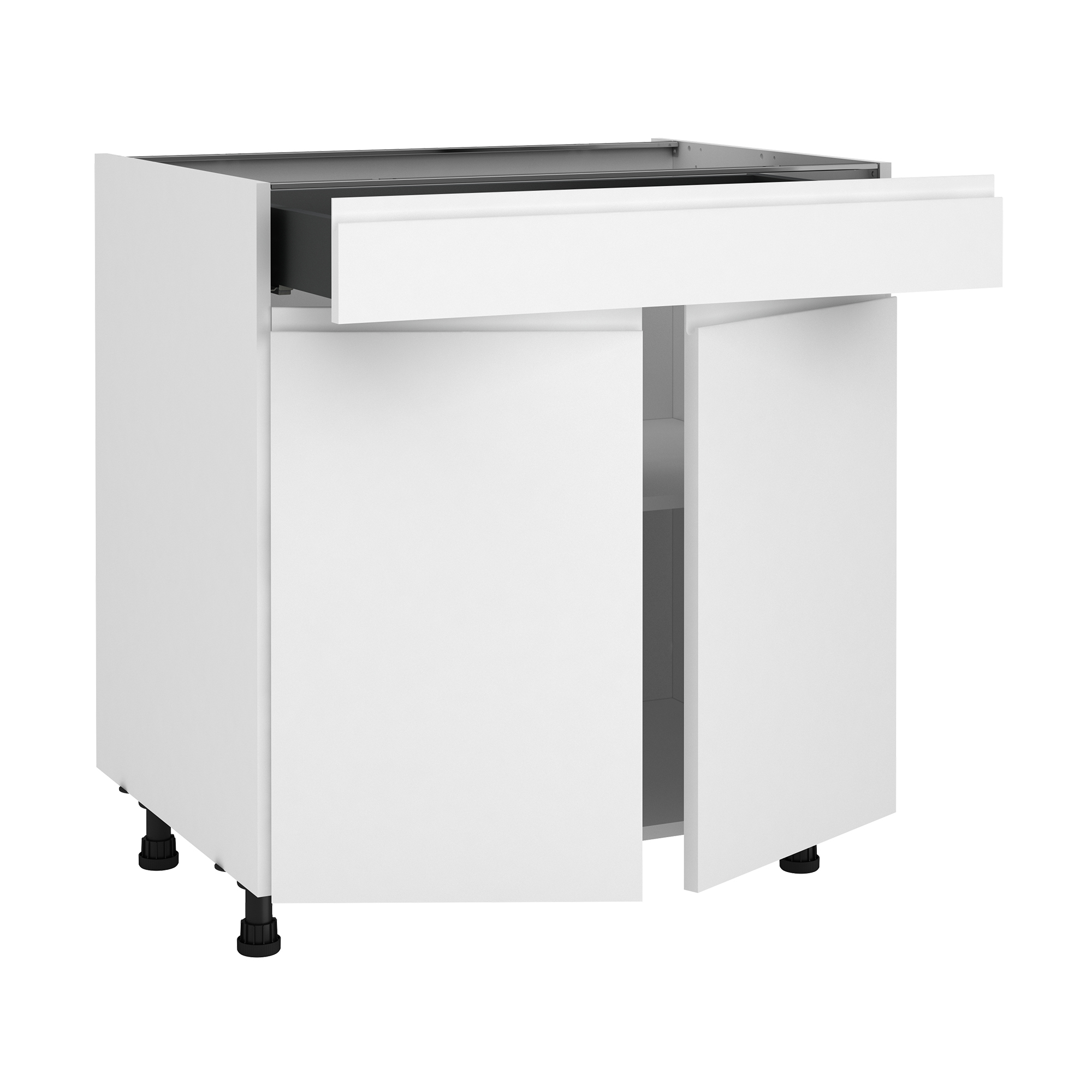 Mueble bajo de cocina delinia id tokyo blanco brillo 76,8x120 cm 1 caj 2 pta