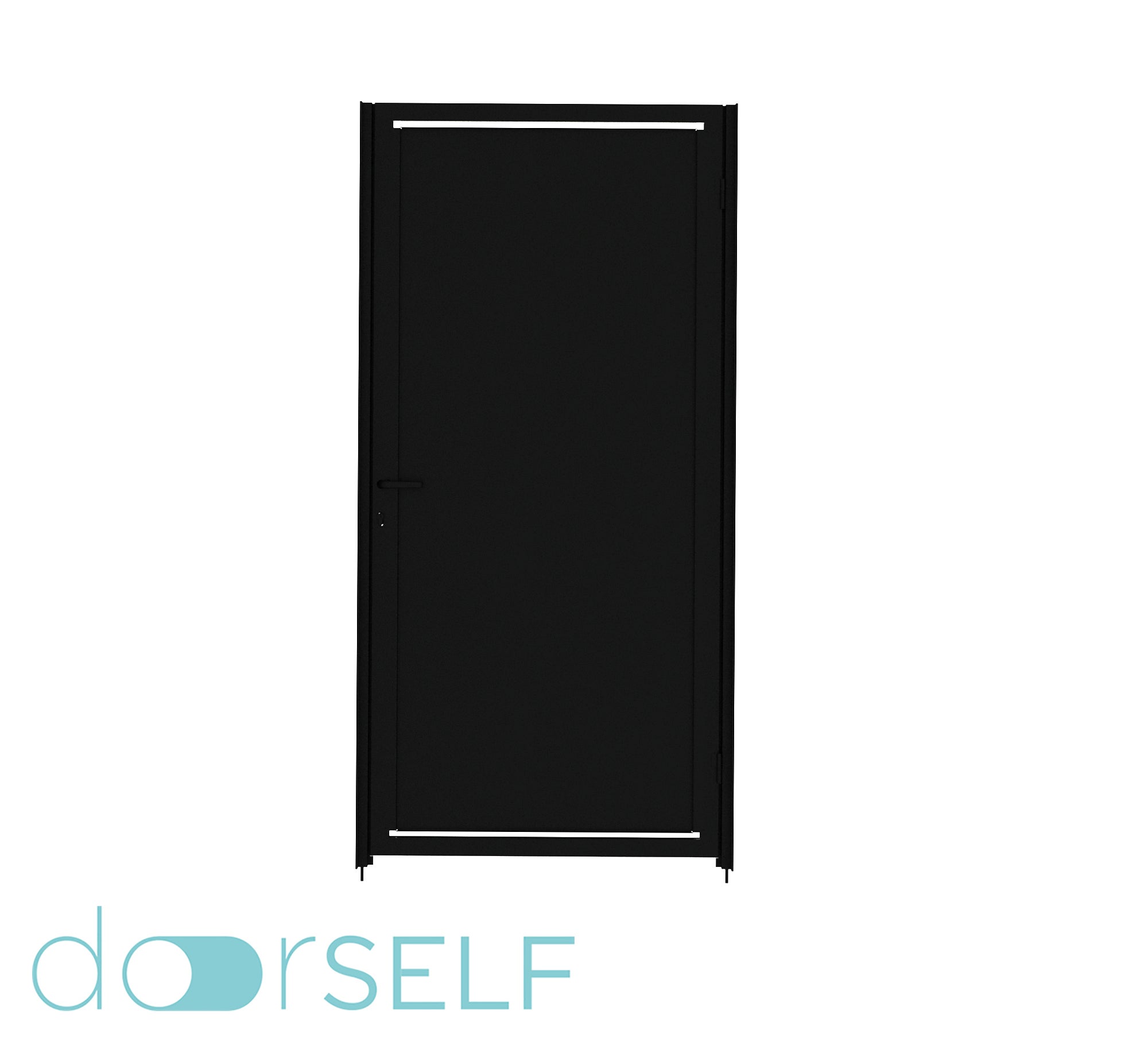 Puerta peatonal doorself blind negra 100x150 cm