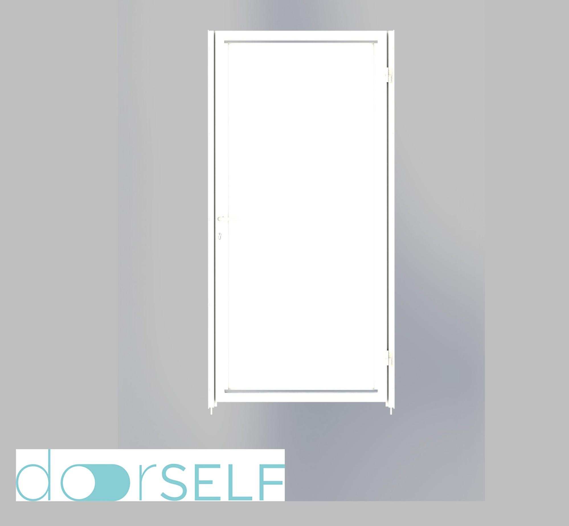 Puerta peatonal doorself blind blanca 100x150 cm de la marca DOORSELF