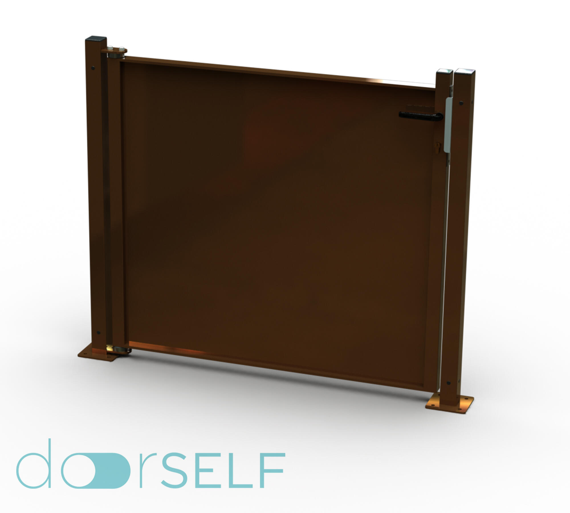 Kit puerta para valla doorself blind óxido 116x93,5 cm