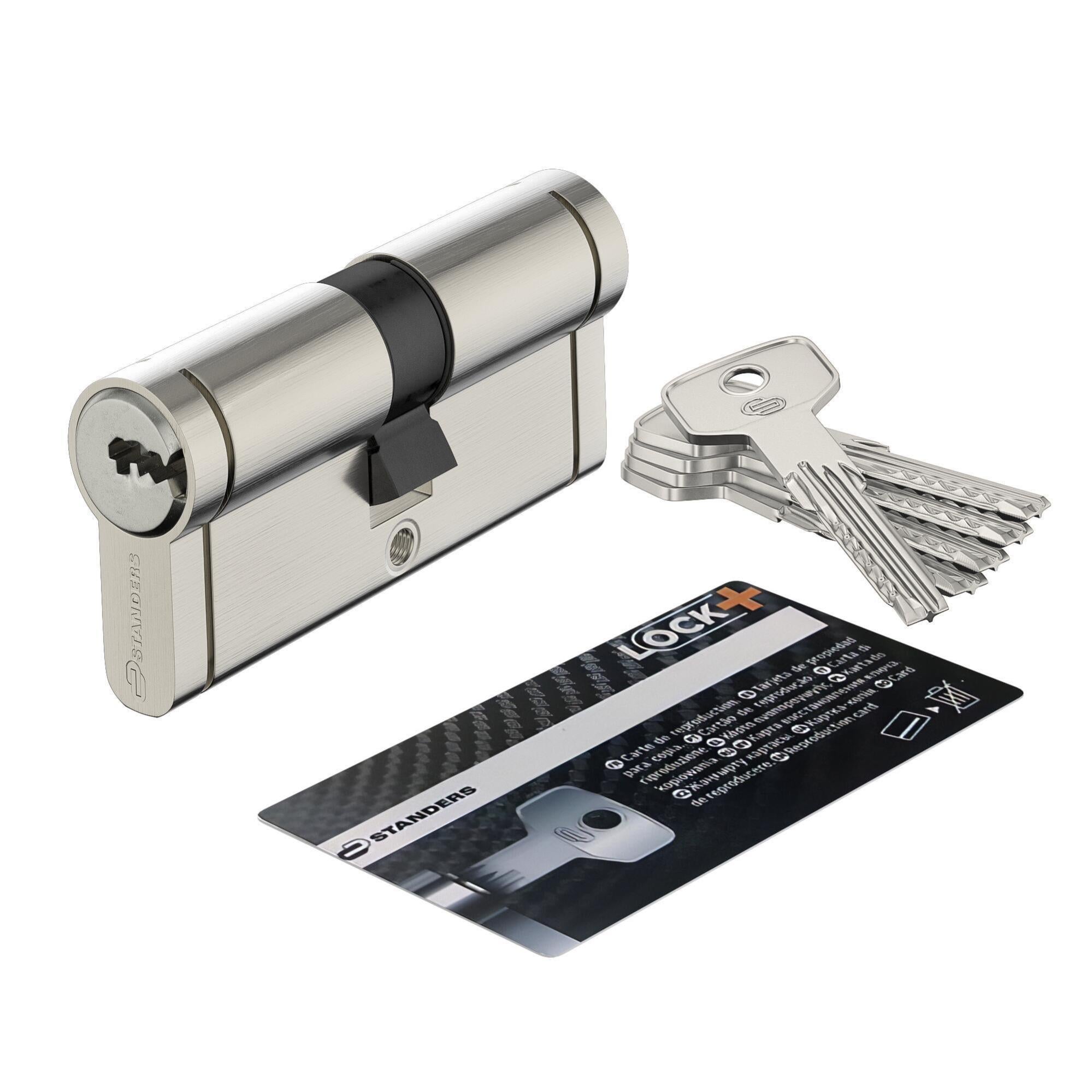 Bombin para cerradura standers lock+ de 35 + 35 mm niquelado de la marca STANDERS