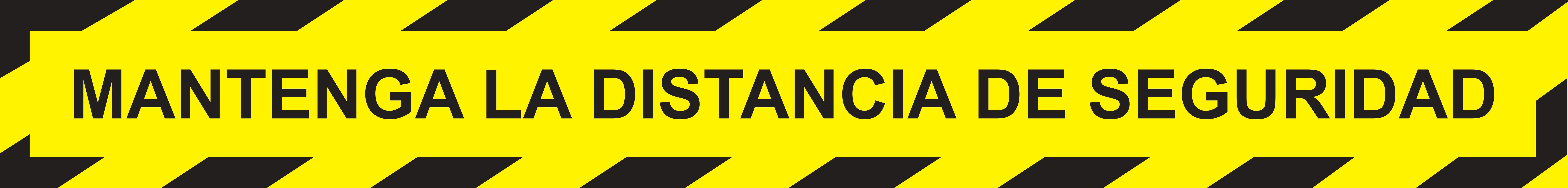 Cinta adhesiva mantenga distancia seguridad amarillo/negra