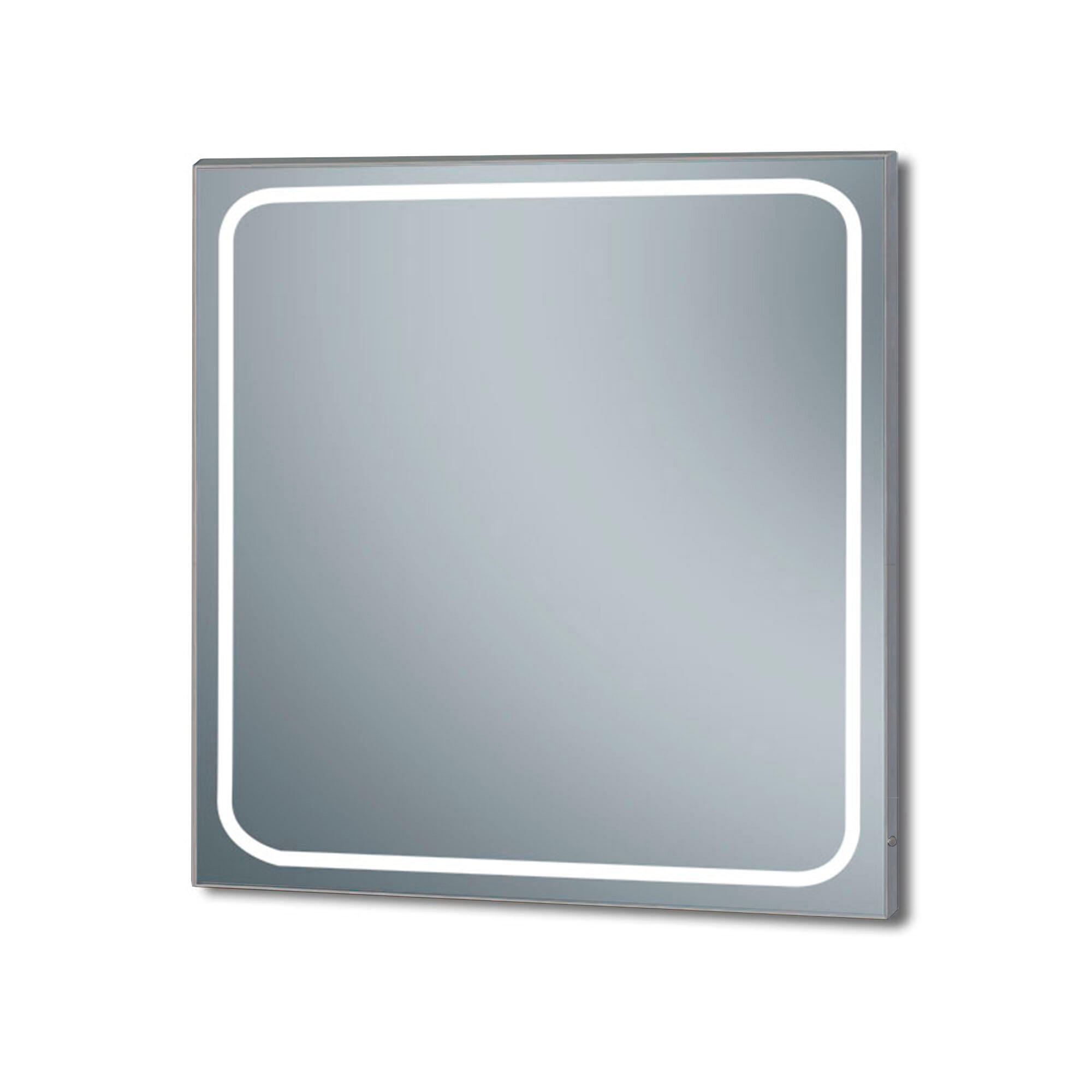 Espejo de baño con luz led emin , antivaho 60x60 cm
