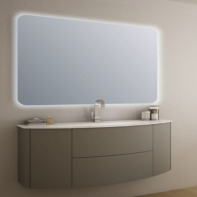 Espejo de baño con luz LED Retro antivaho 80x120 cm