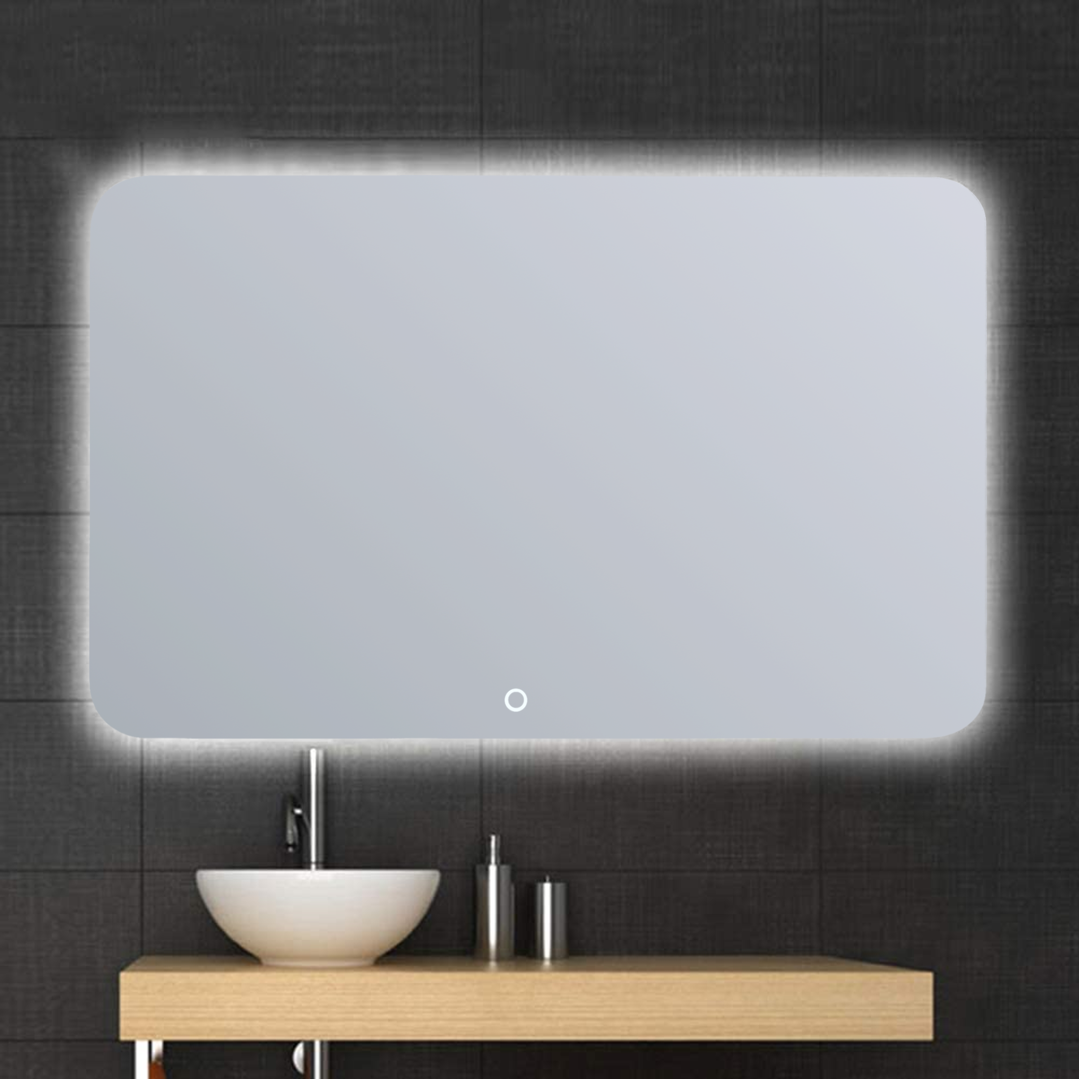 Espejo de baño con luz led elin antivaho 60x70 cm