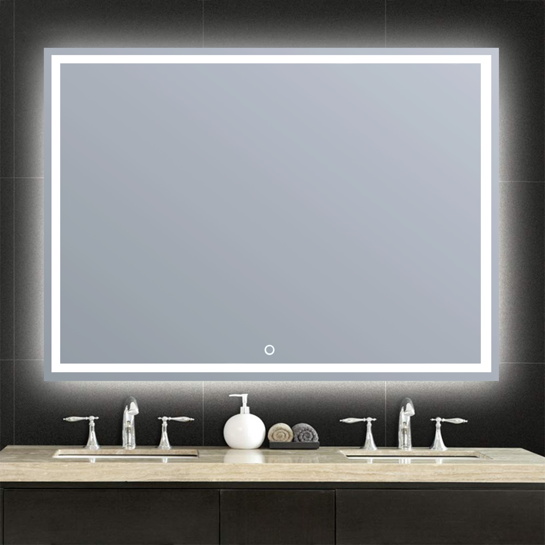 Espejo de baño con luz led gunar antivaho 70x130 cm