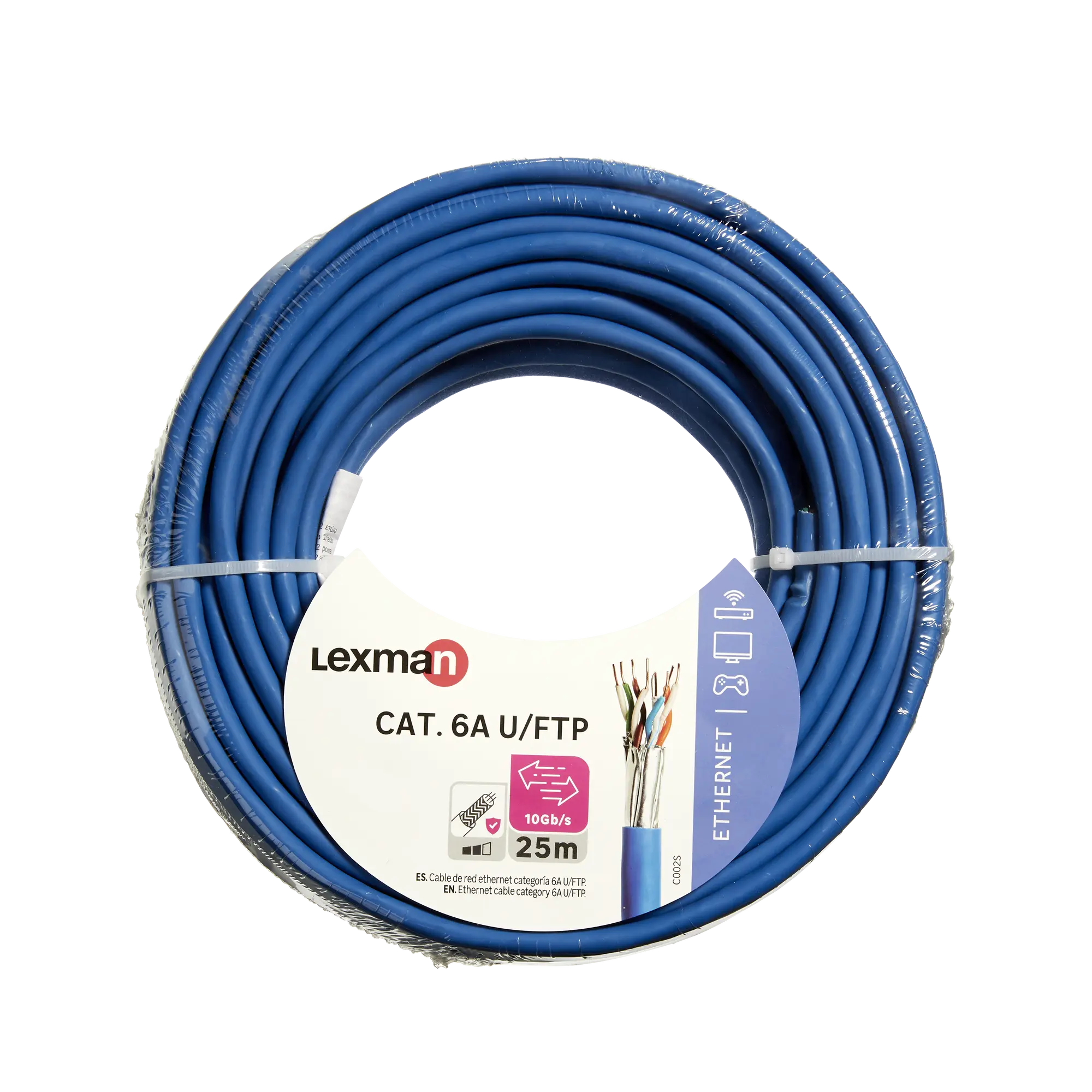 Muy lejos solapa Altitud Cable de red STP CAT6a LEXMAN 25m azul | Leroy Merlin