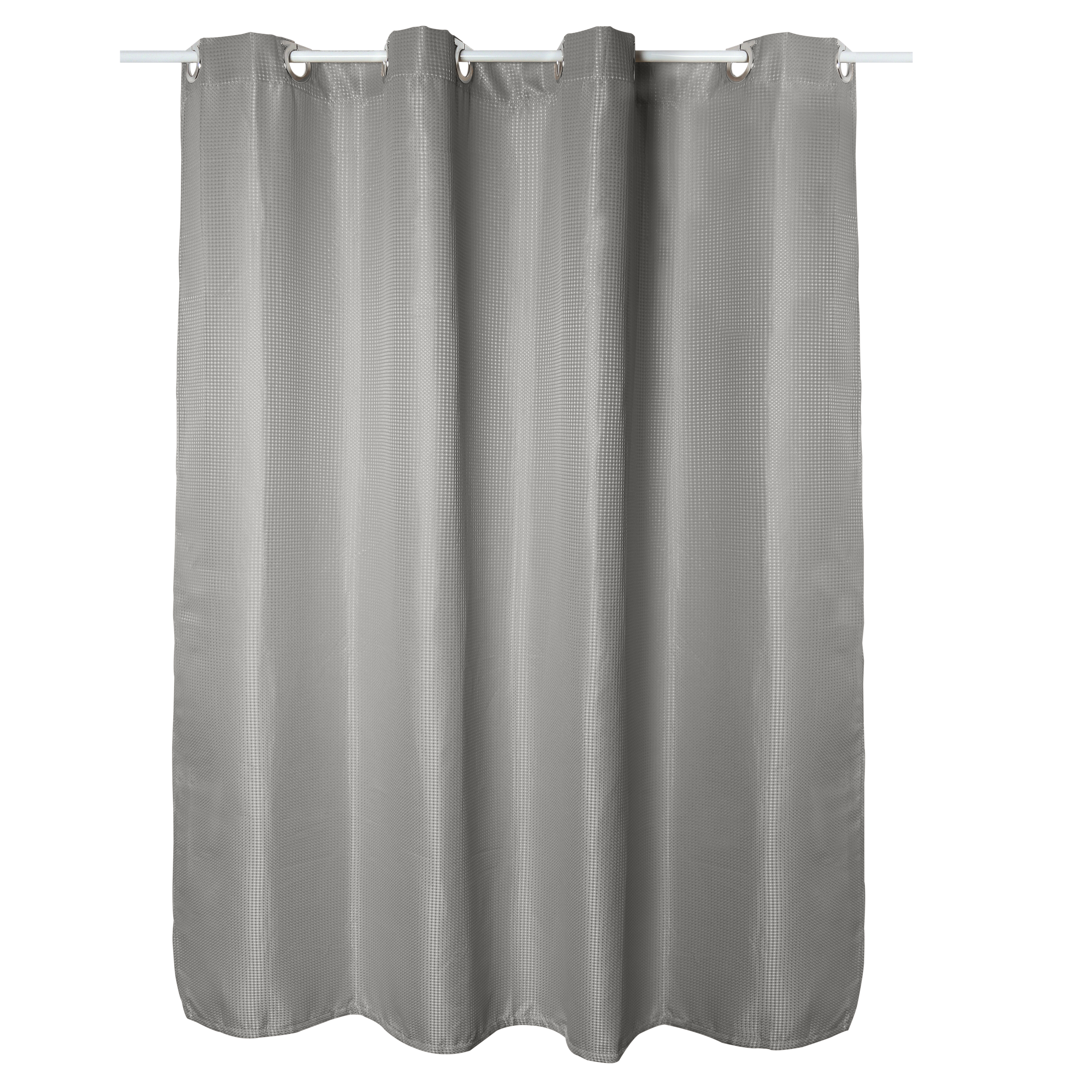 Cortina de baño maya gris poliéster 180x200 cm