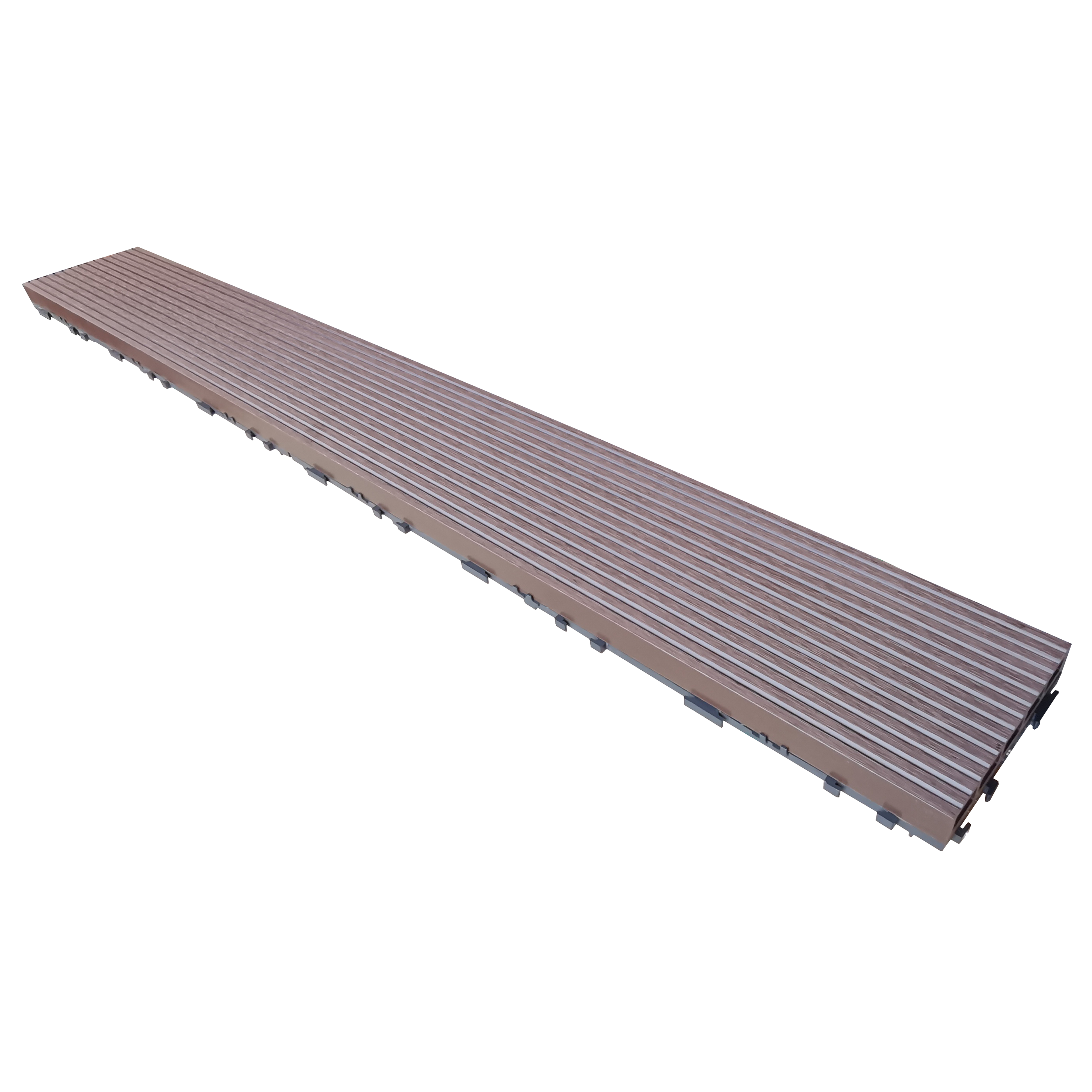 Lama encajable de composite marrón 15x120 cm de 36 mm