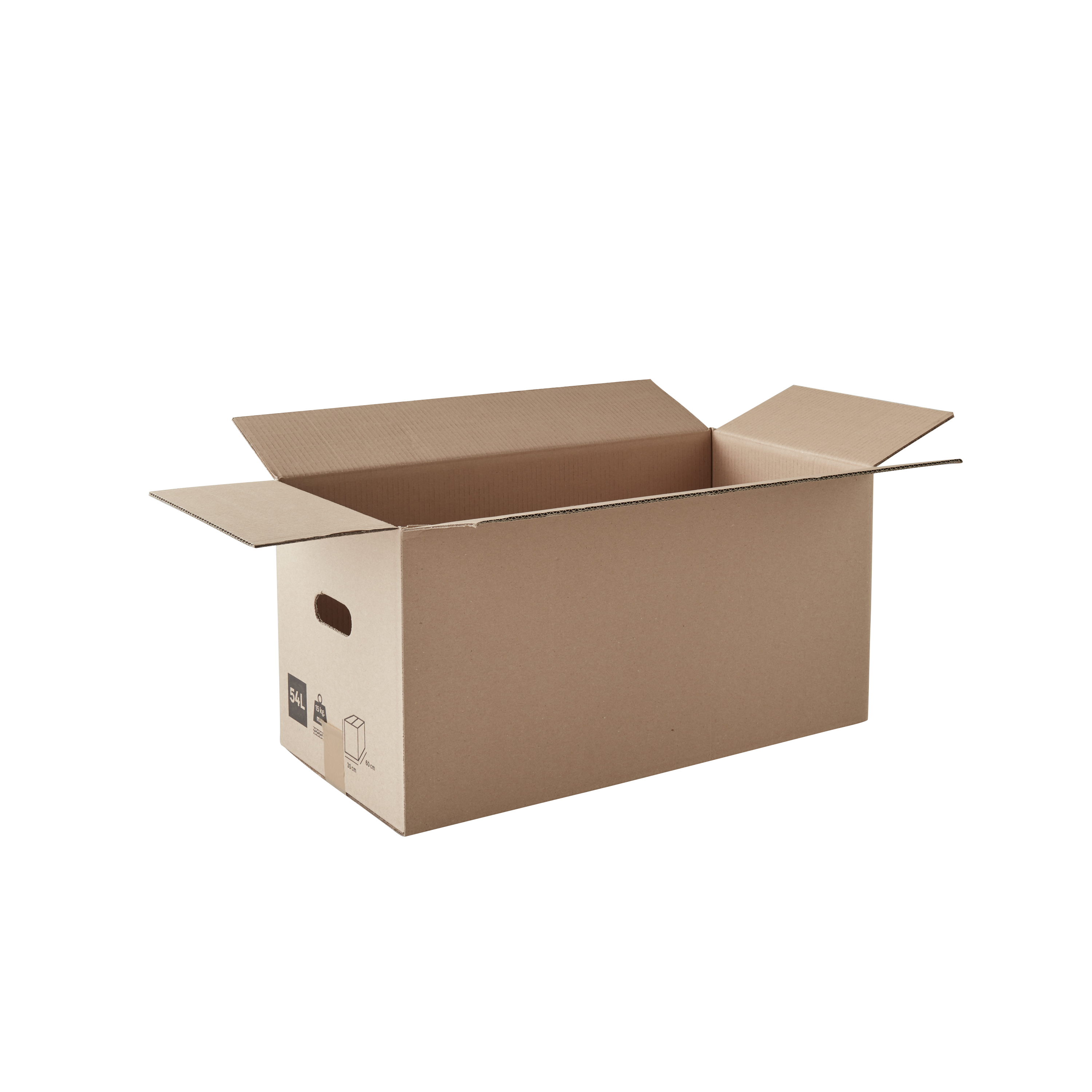 Caja de mudanza de 54 l de 30x60x30 cm y carga máx. 15 kg