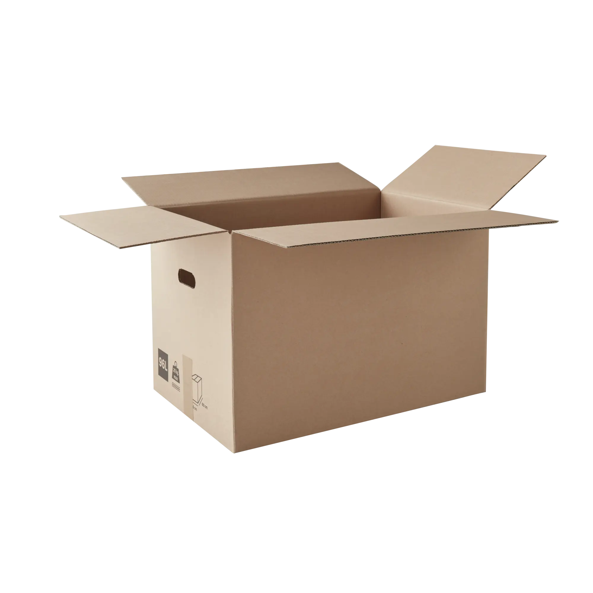 Caja de mudanza de 96 l de 40x60x40 cm y carga máx. 25 kg