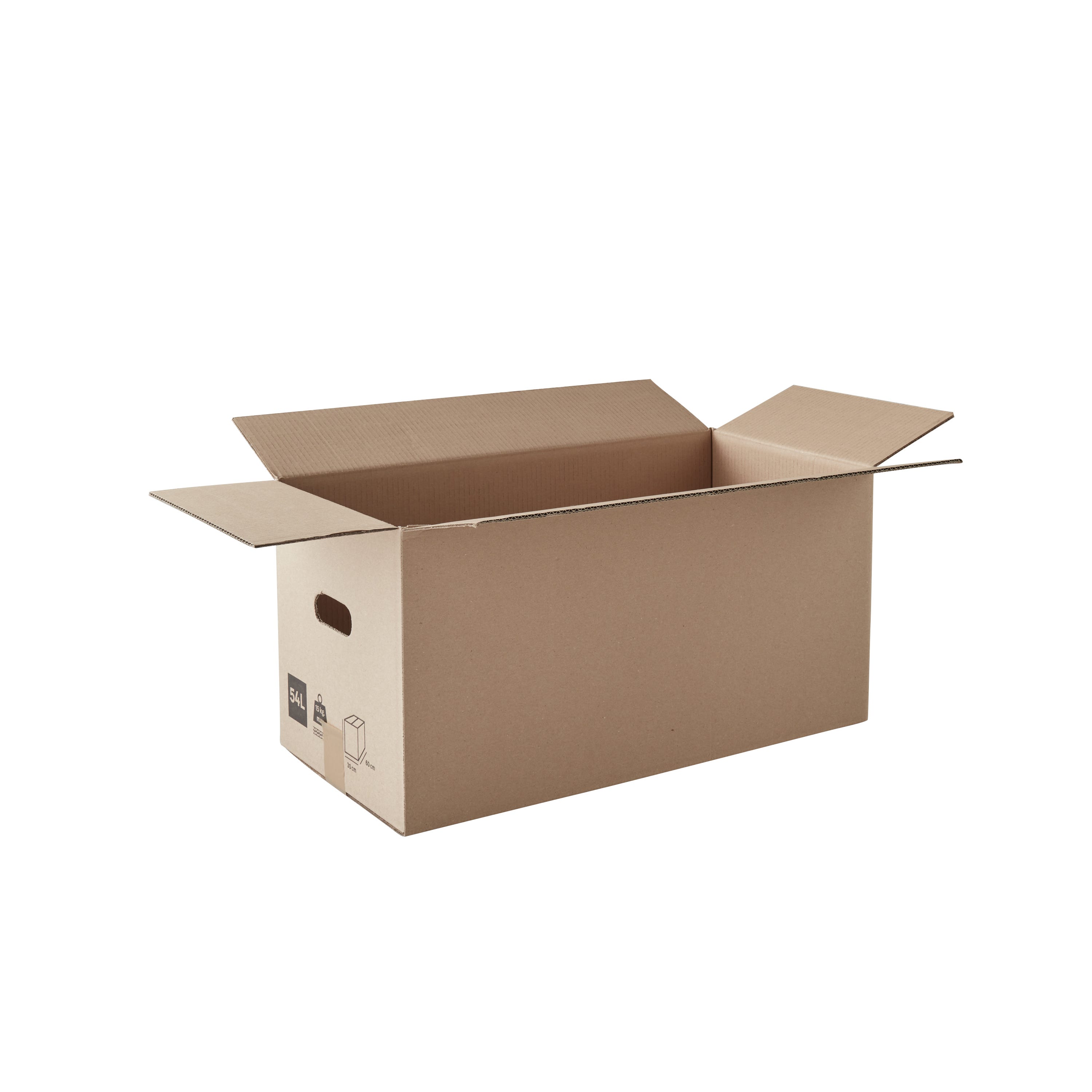 Pack 10 cajas de mudanza de 54 l de 30x60x30 cm