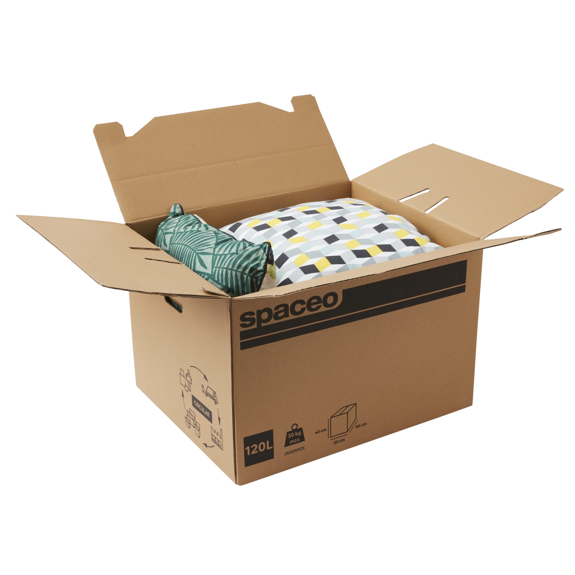 Cajas de cartón para Mudanzas Envío y Almacenamiento, Neutras sin Logotipo  - 60 x 40 x 50, 120 Litros (Set de 10) 