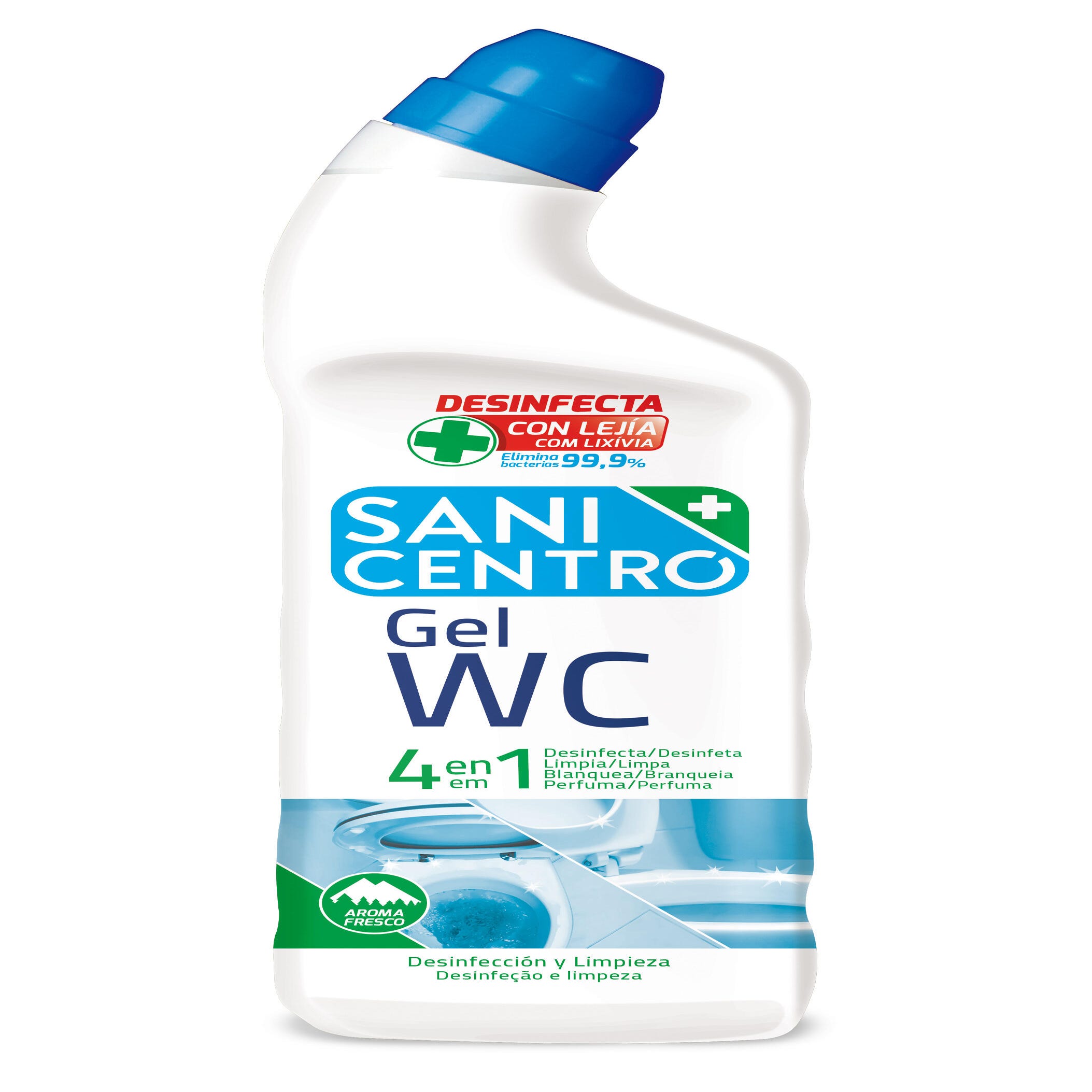 Gel limpiador desinfectante para W.C. con lejía aroma pino y eucalipto