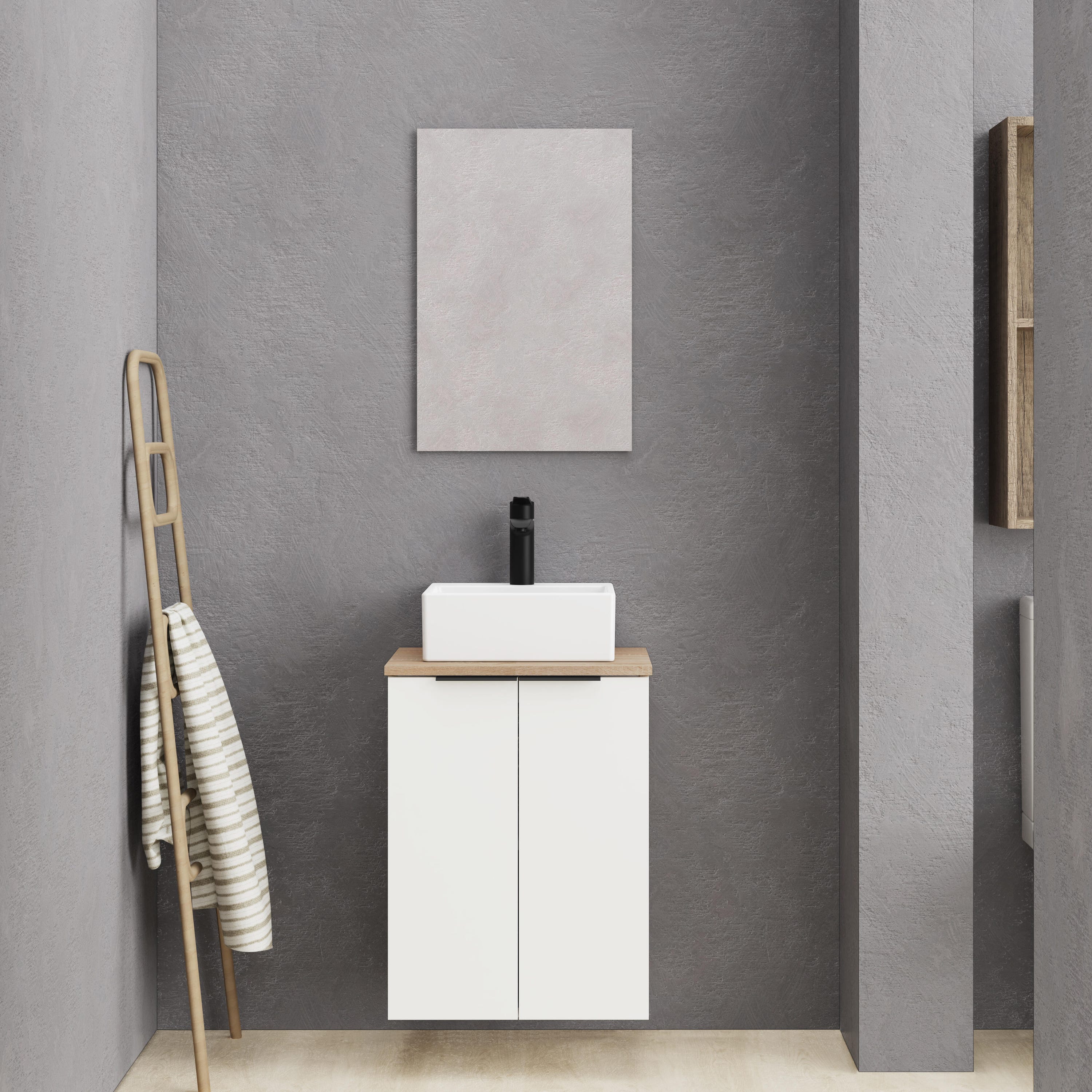 Mueble de baño con lavabo Espacio M blanco 45x35 cm