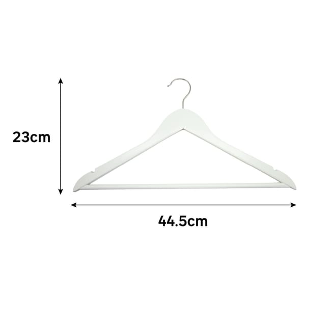 Pack 4 perchas SPACEO de madera blanca FSC 45x23cm anchoxalto