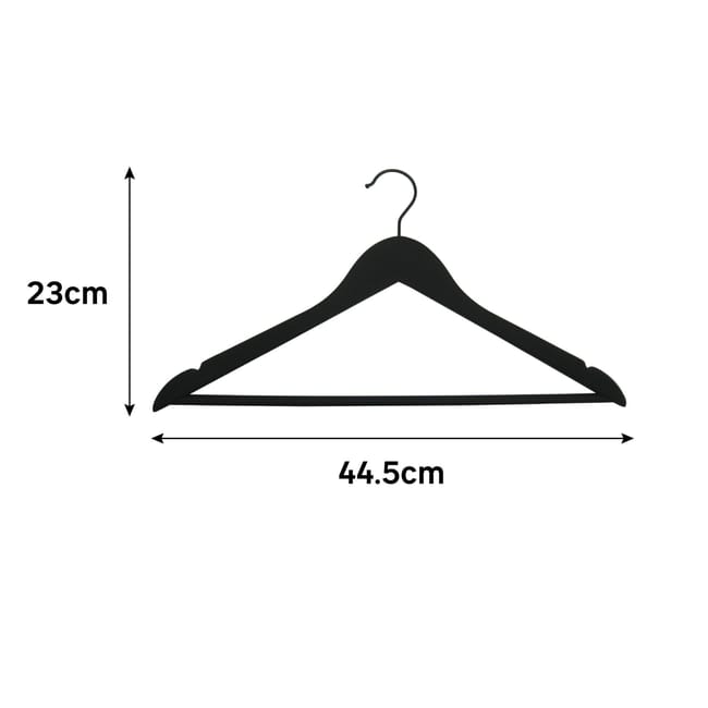 Pack 4 perchas SPACEO de madera negro FSC 44.5x23 anchoxalto