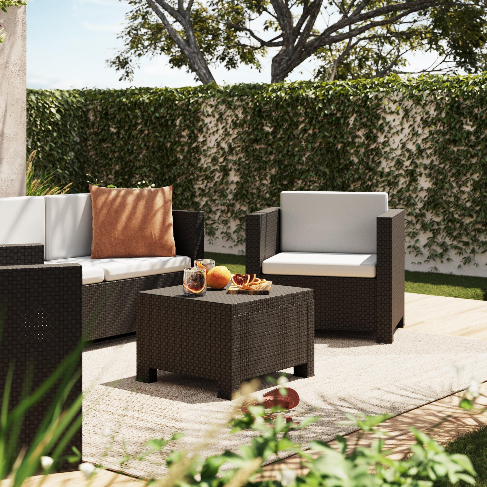 Conjunto de jardín diva confort de polipropileno grafito para 4 personas de la marca SHAF