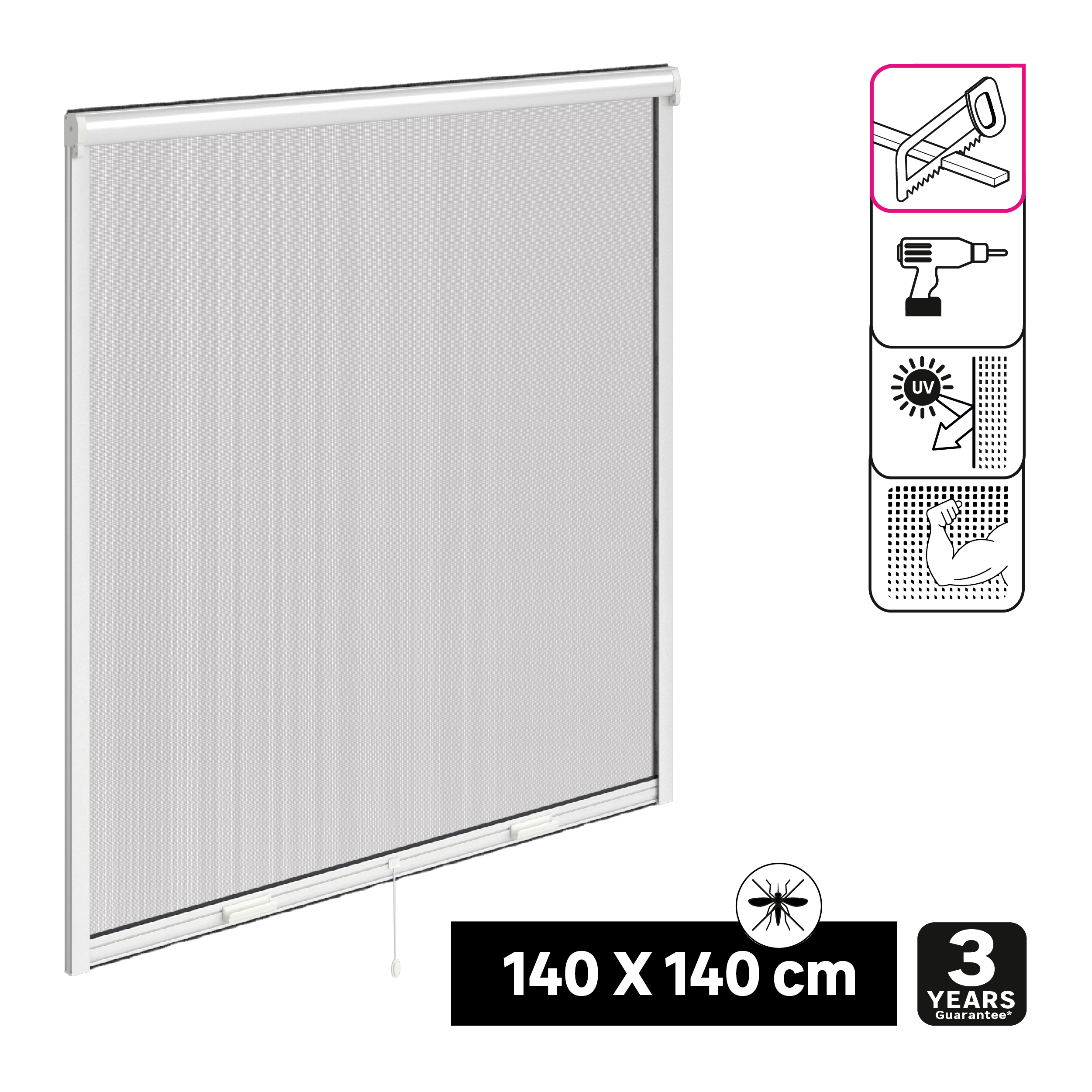 Mosquitera para puerta corredera (An x Al: 100 x 220 cm, Color bastidor:  Blanco, Puertas)