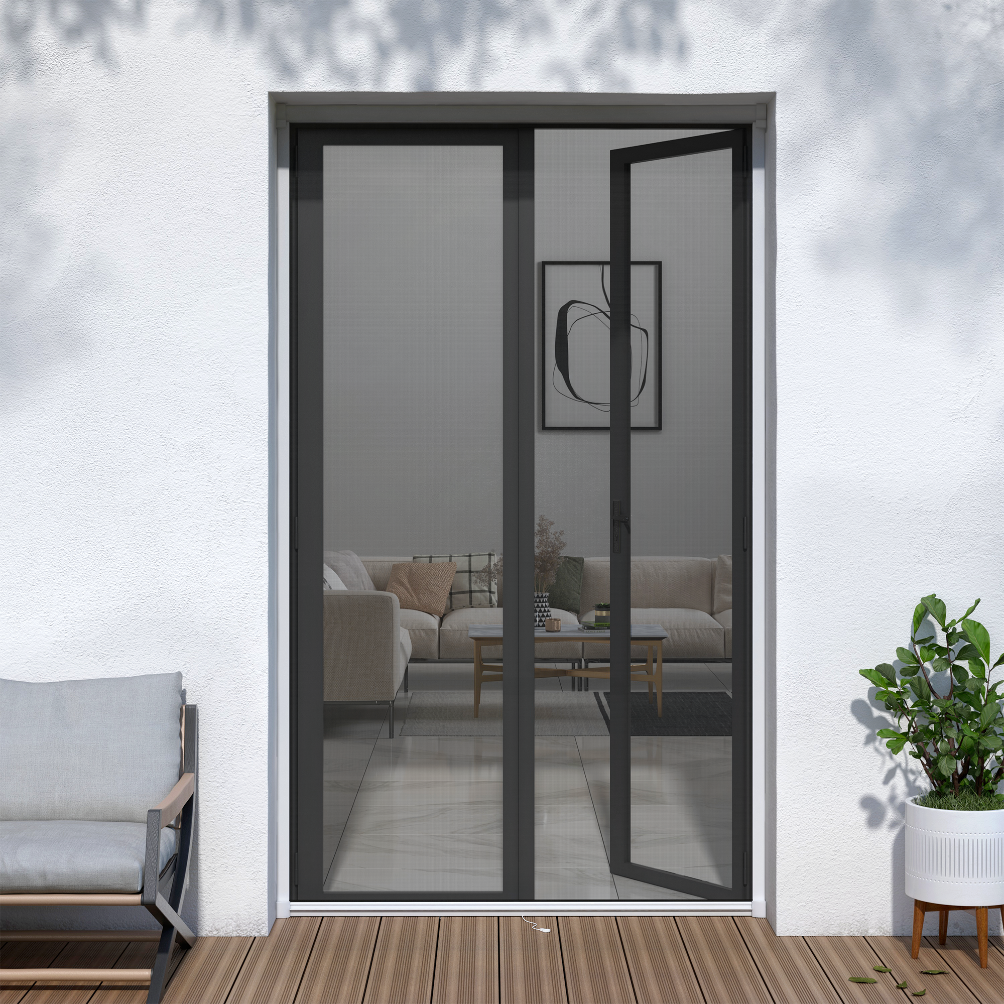 Mosquitera enrollable artens puerta con tela de fibra de vidrio de 140x230 cm de la marca ARTENS