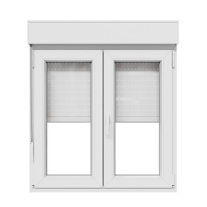 Ventana PVC blanca oscilobatiente con persiana de 100X115 cm