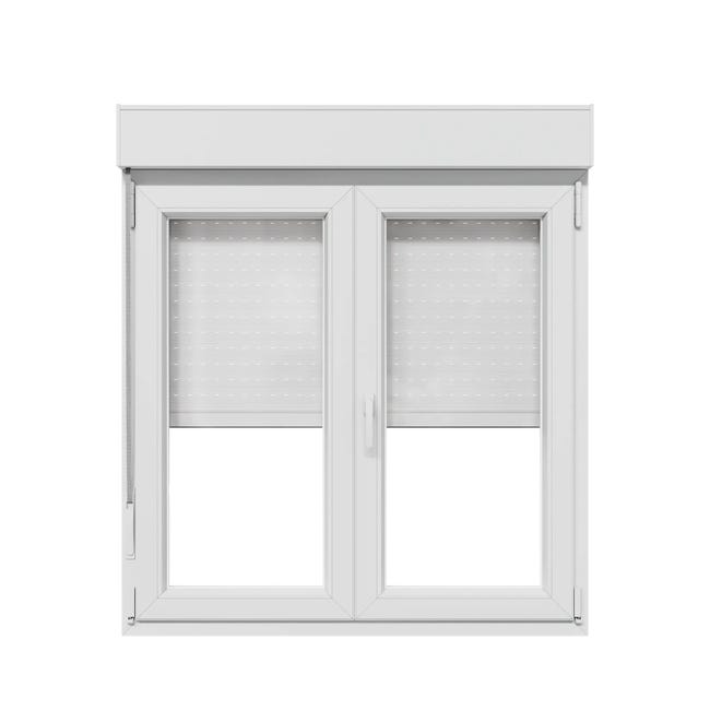 Ventana PVC blanca con persiana de 120X135 cm | Merlin