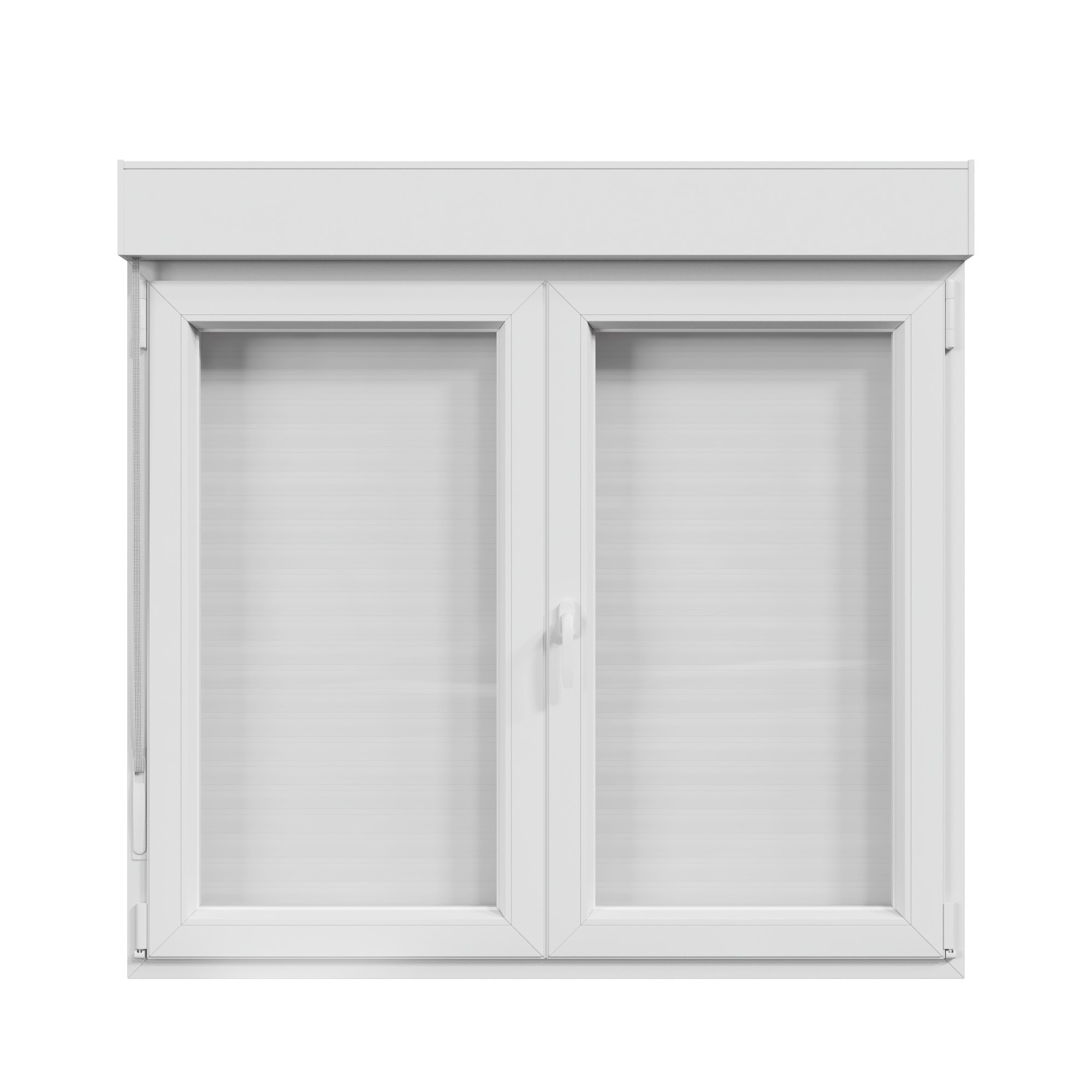 Ventana pvc blanca oscilobatiente con persiana de 140x135 cm de la marca Sin marca