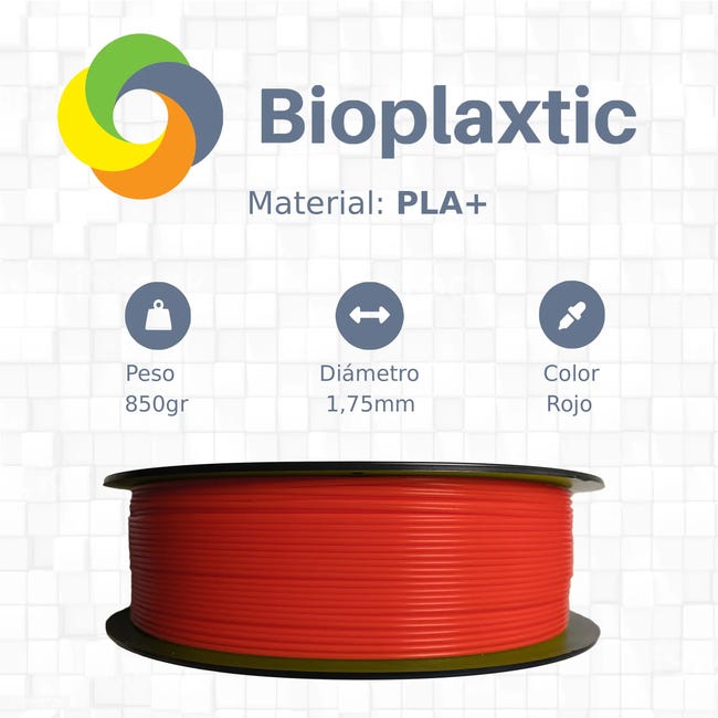 Bobina de filamento PLA LEON 3D Filamento 3D Bioplaxtic Pla+ 1,75-850Gr