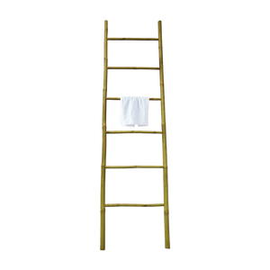 HOMCOM Toallero de Pie de Bambú con 3 Barras Tipo Escalera Plegable con 3  Estantes para Baño 53x30,5x152 cm Natural