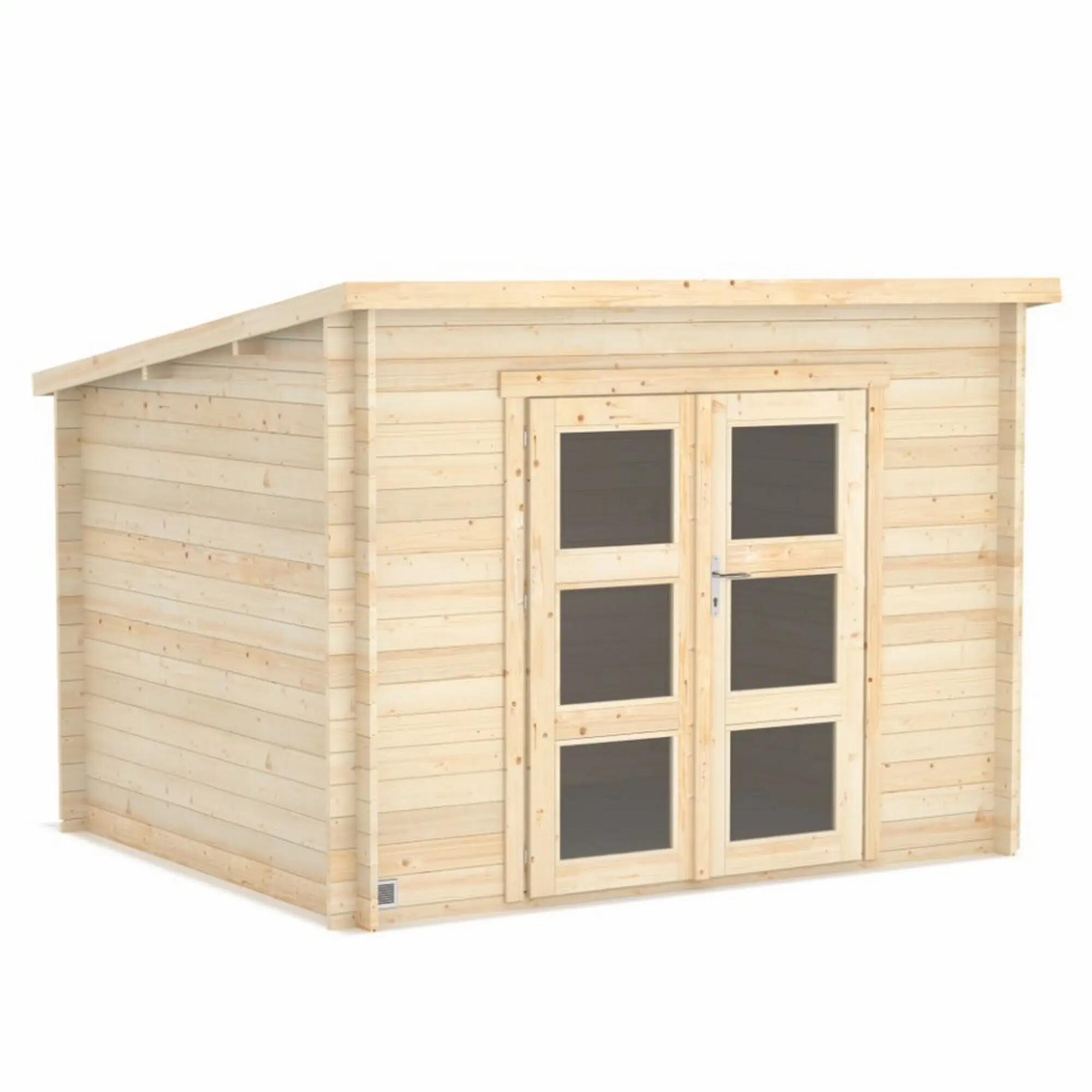 Cobertizo de madera juno modern de 302x218x265 cm y 7.79 m2
