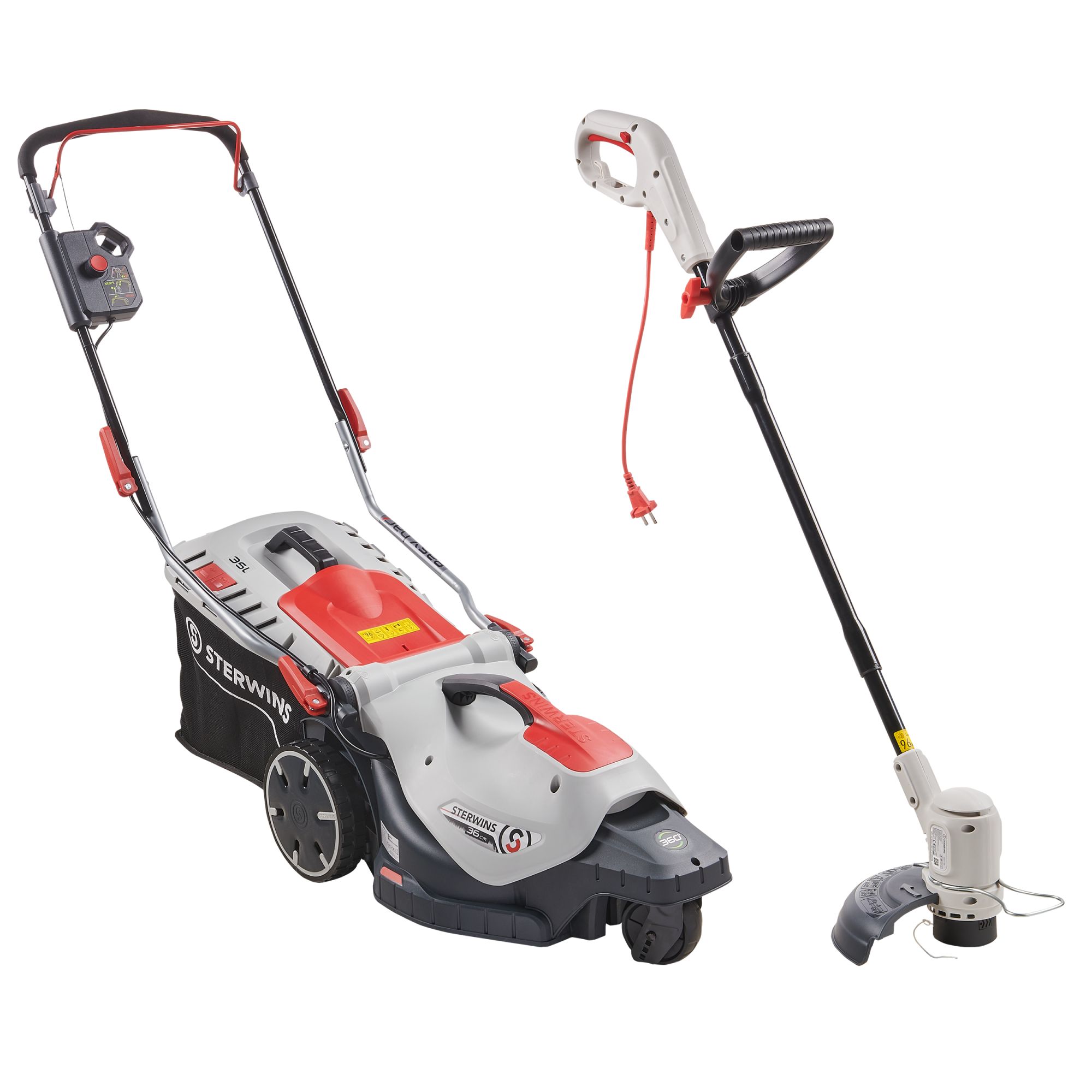 Cortacésped eléctrico STERWINS 1400W 36cm ancho de corte + Cortabordes ...