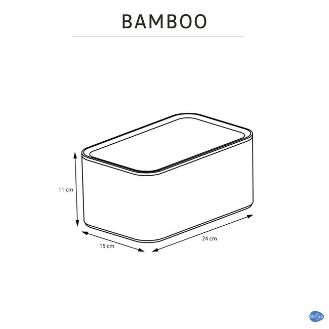 Caja Bambú blanco 15x11 cm